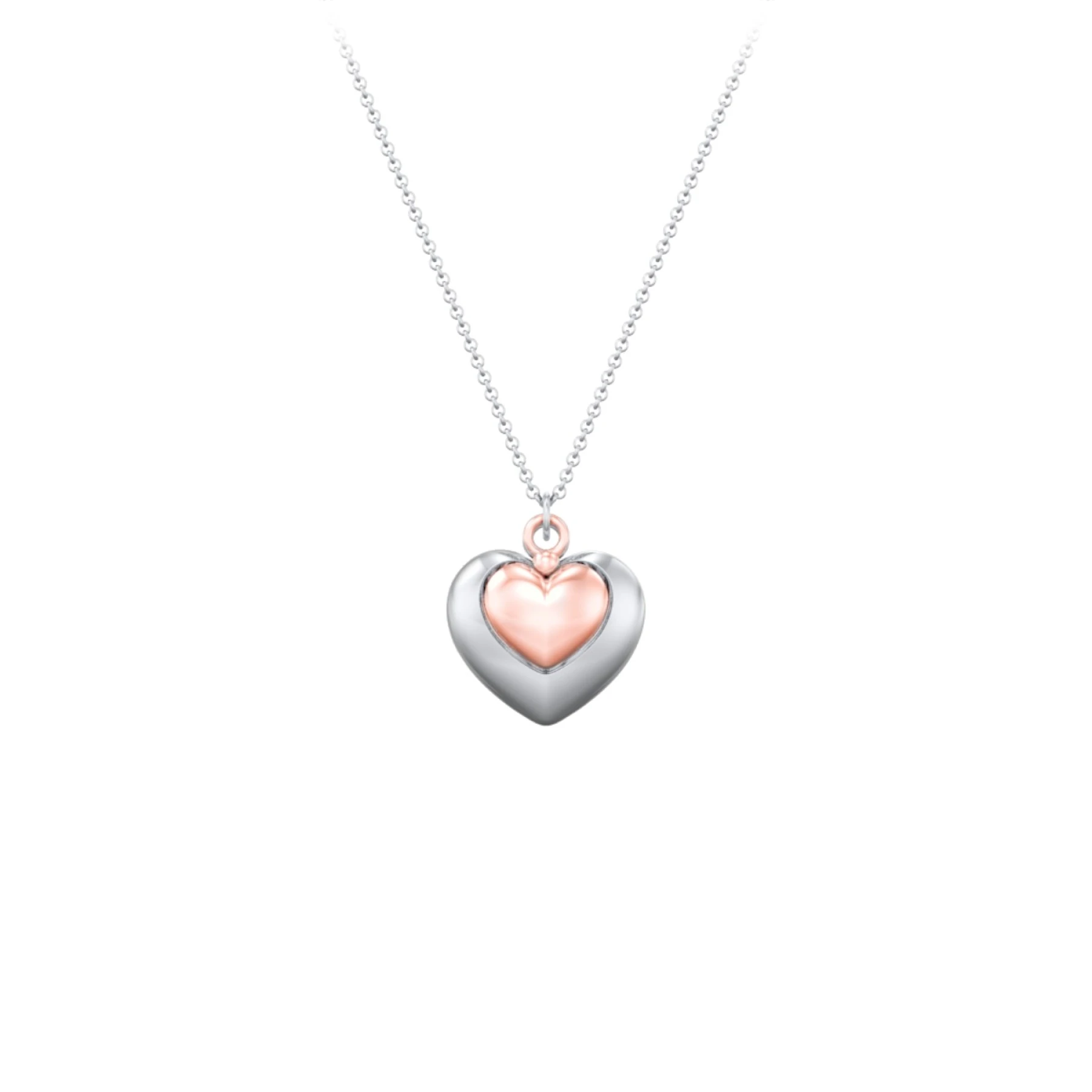 Engravable Two Tone Nested Hearts Pendant - view 1