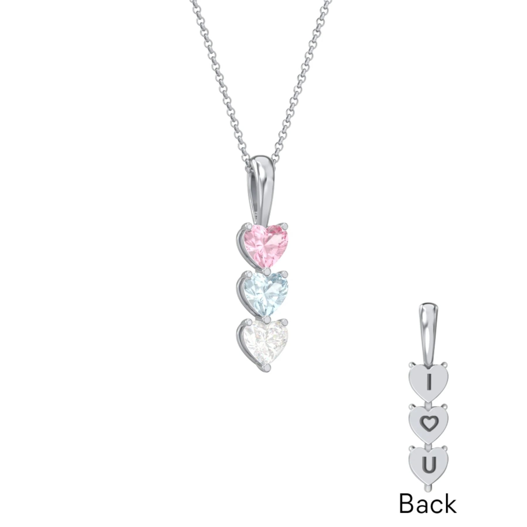 Engravable Generations Stacking Hearts Pendant - 3 - view 1