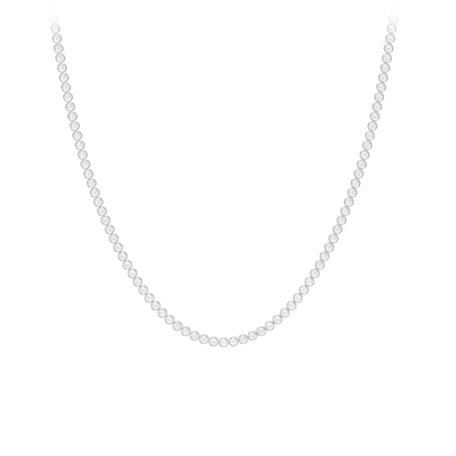 Round Cubic Zirconia Tennis Necklace