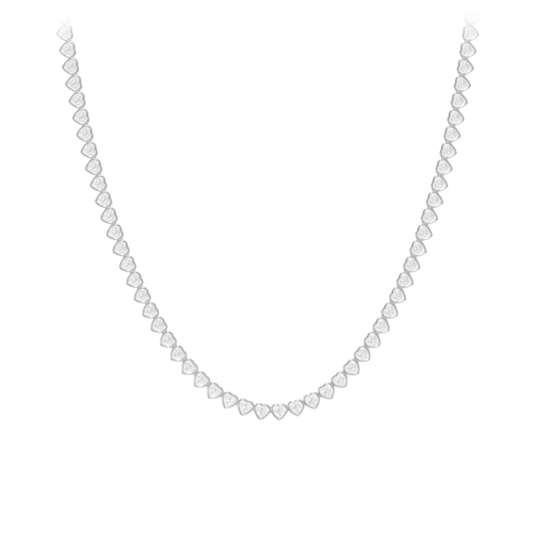 Heart Cubic Zirconia Tennis Necklace