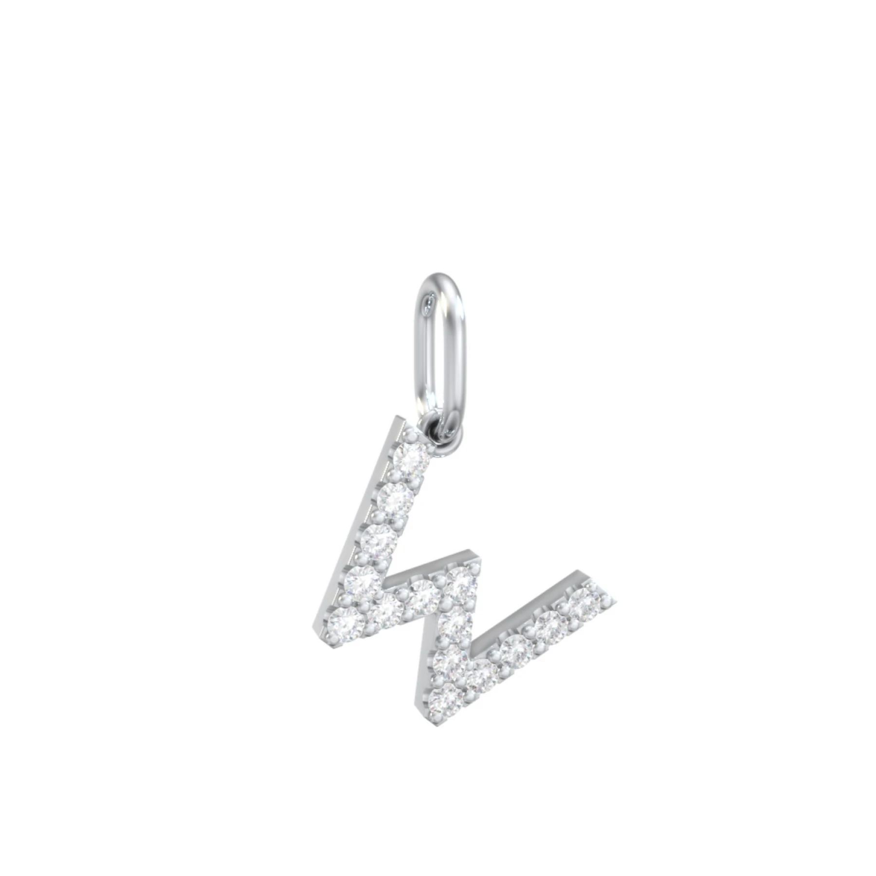 Pavé Initial Charm-W - view 1