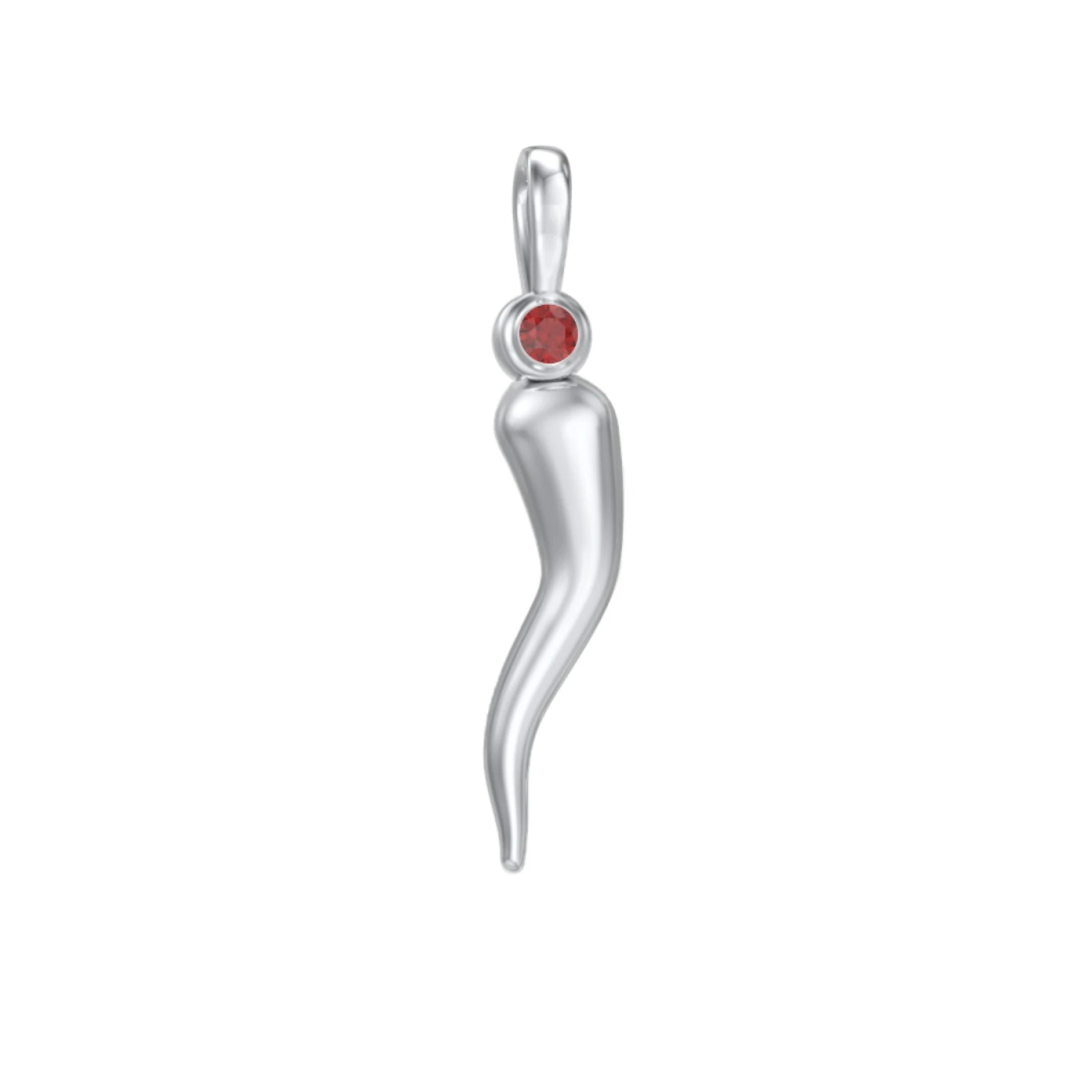 Men's Italian Horn Pendant with 2 Birthstones