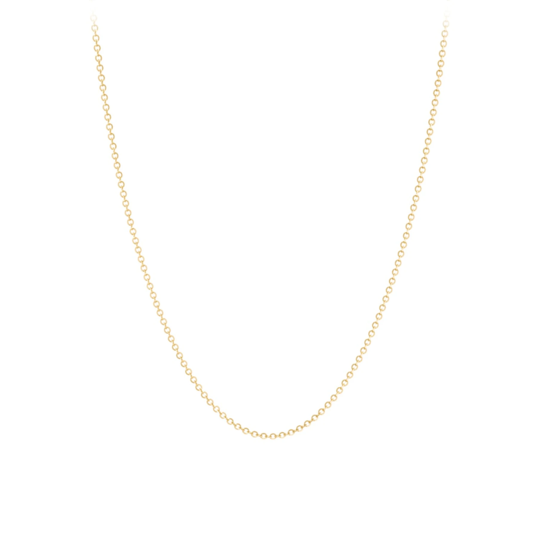 18K Gold Plated Diamond Cut Cable Chain Necklace - 16" with 2" Extender