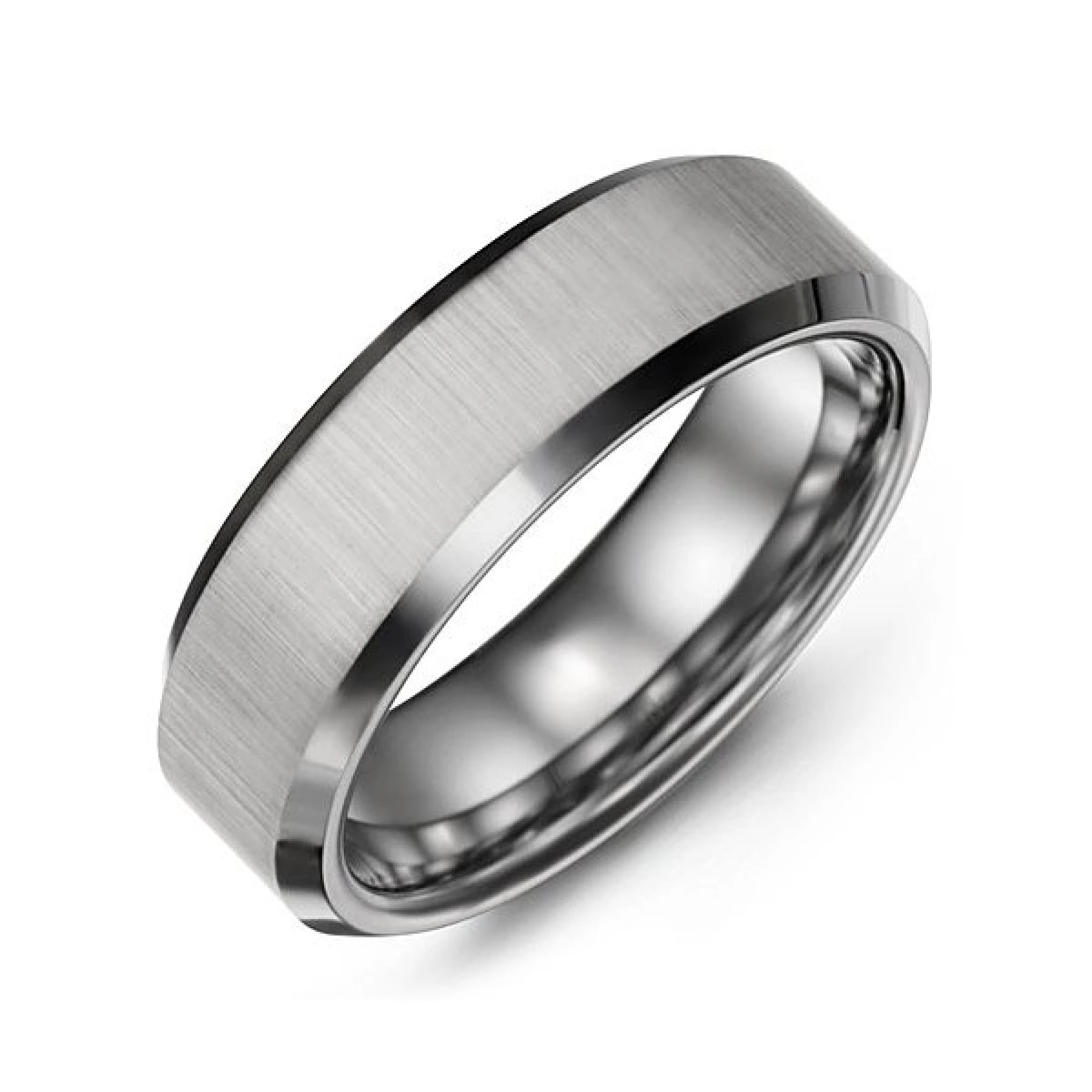 Men's Beveled & Satin Tungsten Ring