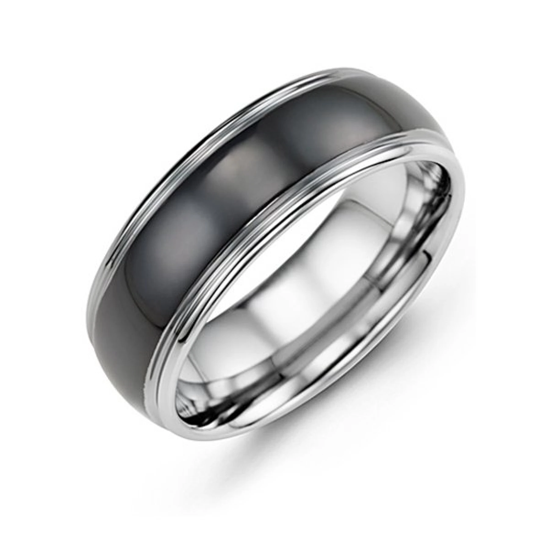Men's Two Tone & Satin Tungsten Ring