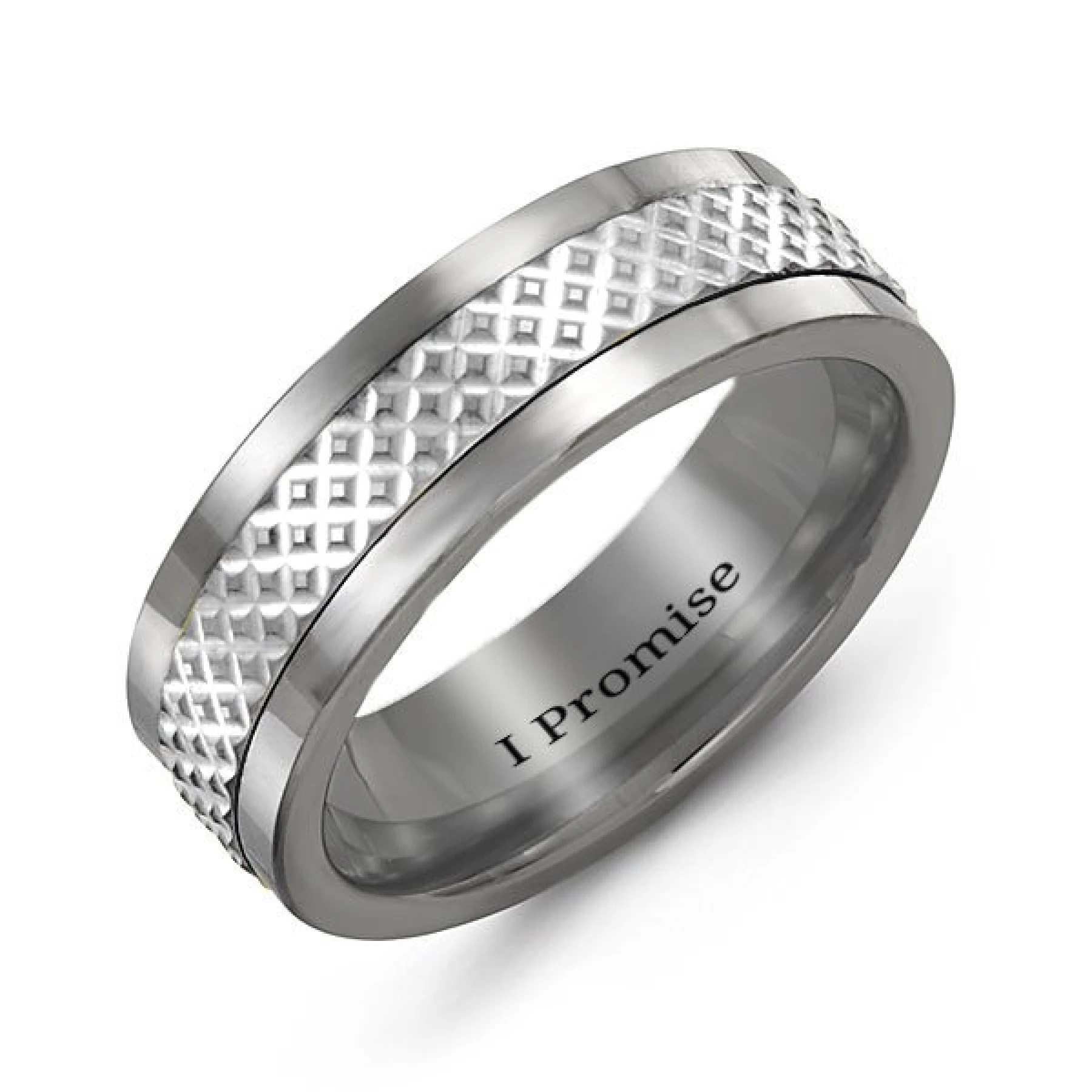 Men's Meshed Inlay Tungsten Ring - view 1