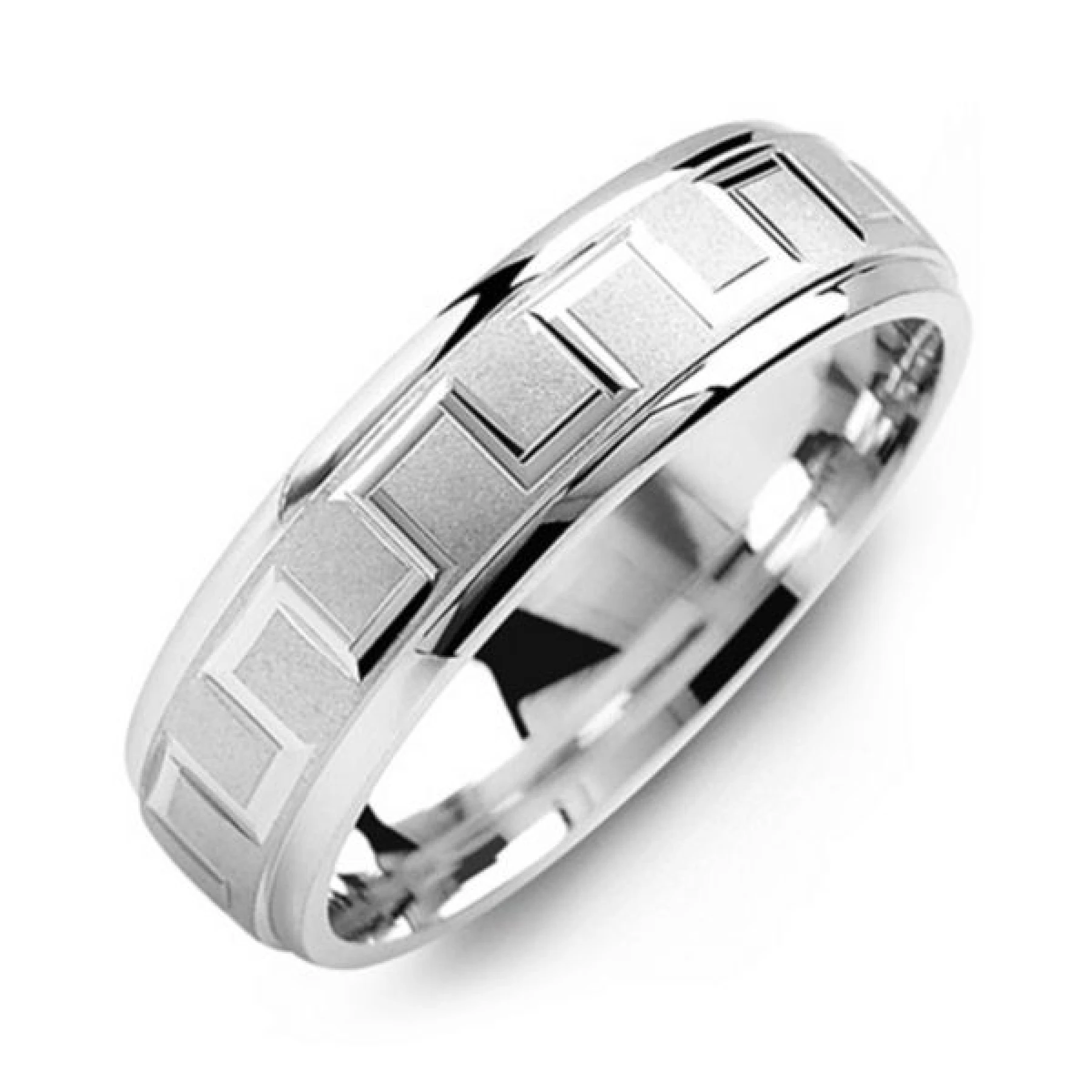 Men's Eternal Geometric Greek Key Ring