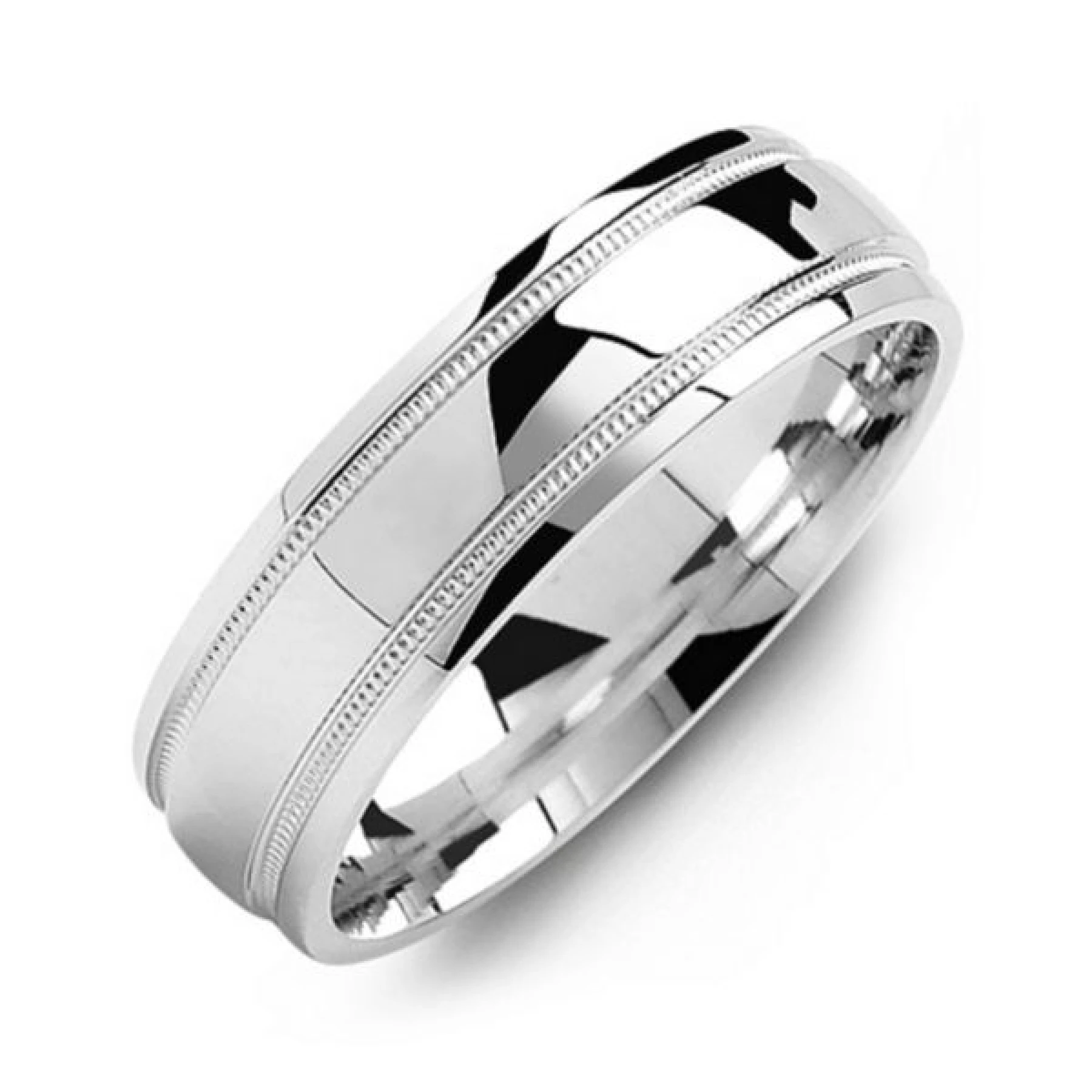 Men's Polished Dome Ring with Milgrain - view 1
