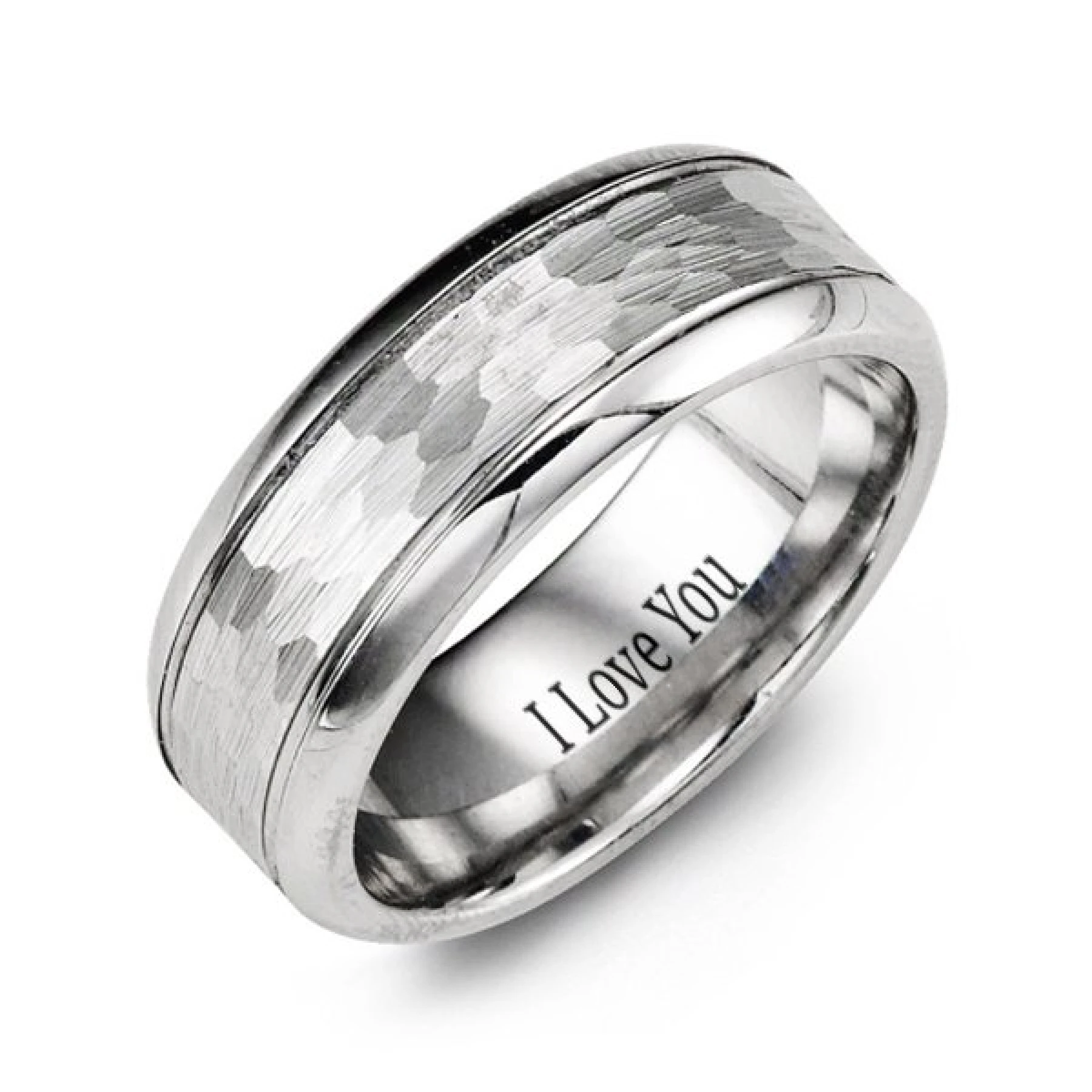 Men's Hammered Cobalt Ring