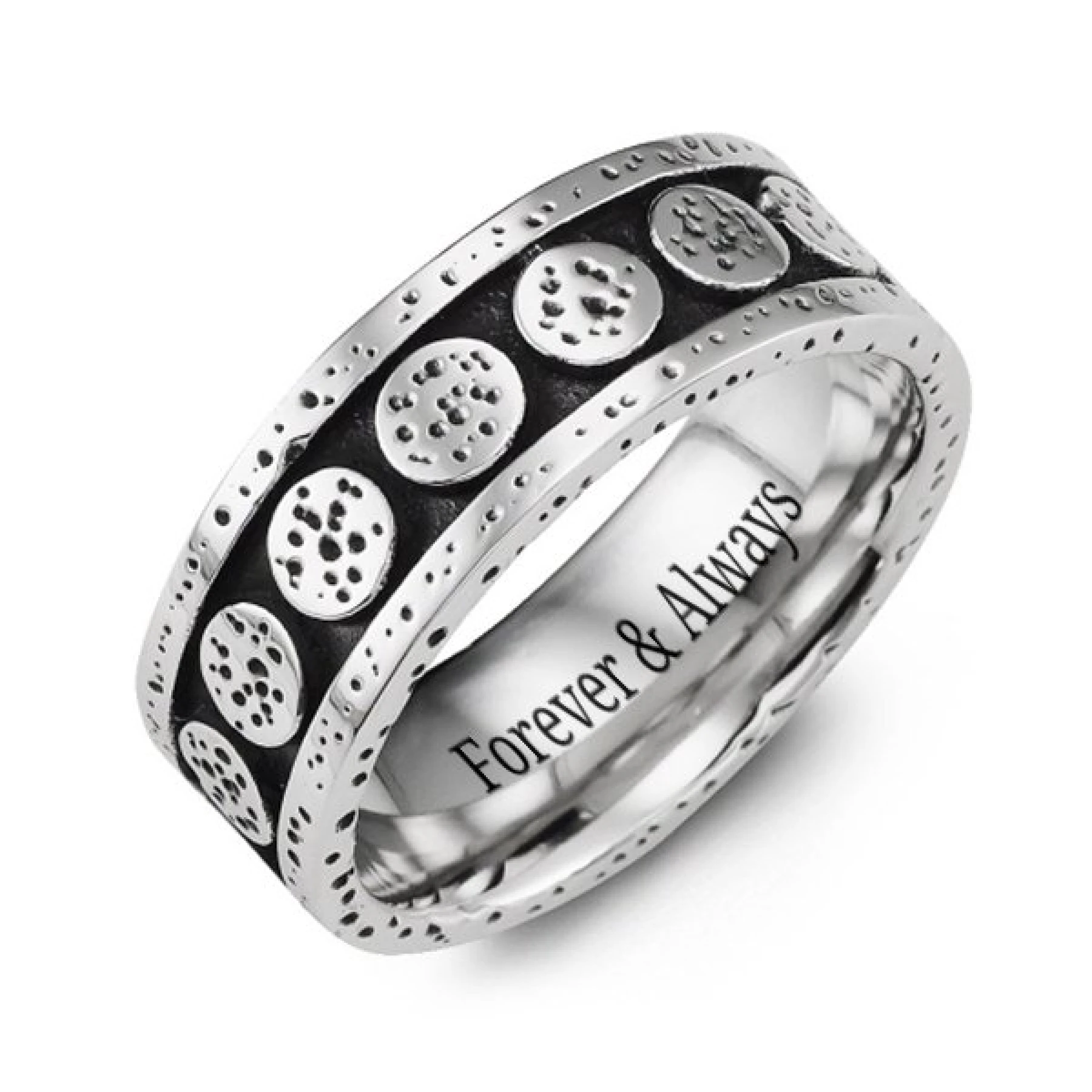 Men's Banded Circle Cobalt Ring