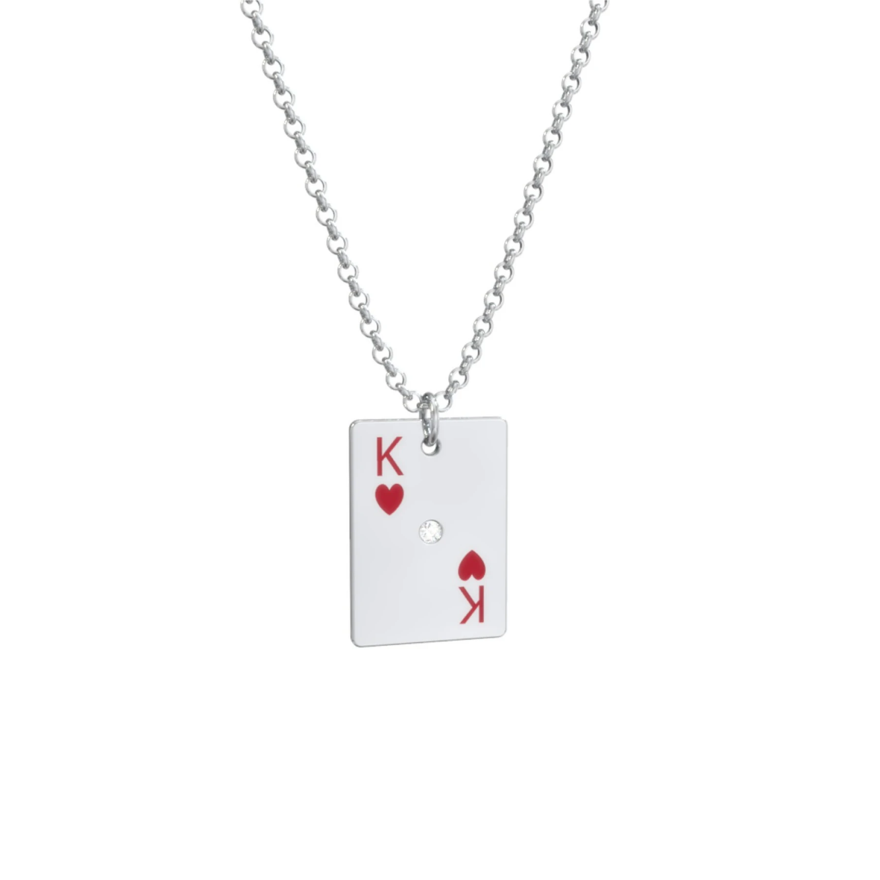 King of Hearts Playing Card Charm Necklace