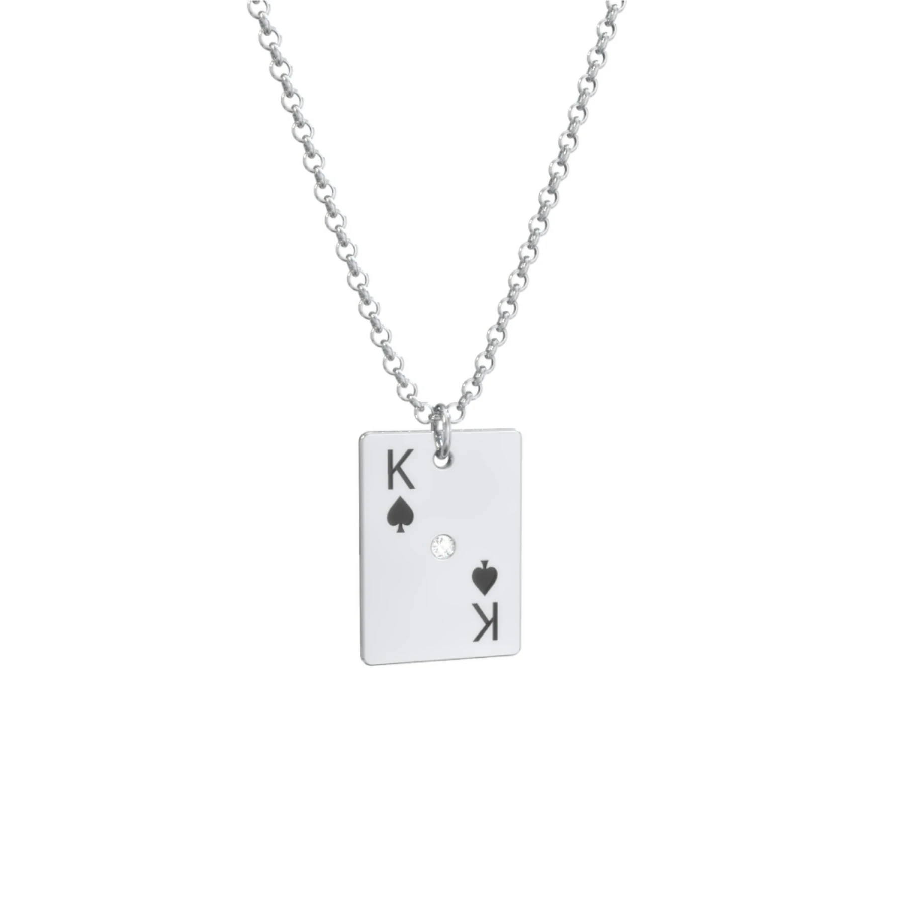 King of Spades Playing Card Charm Necklace