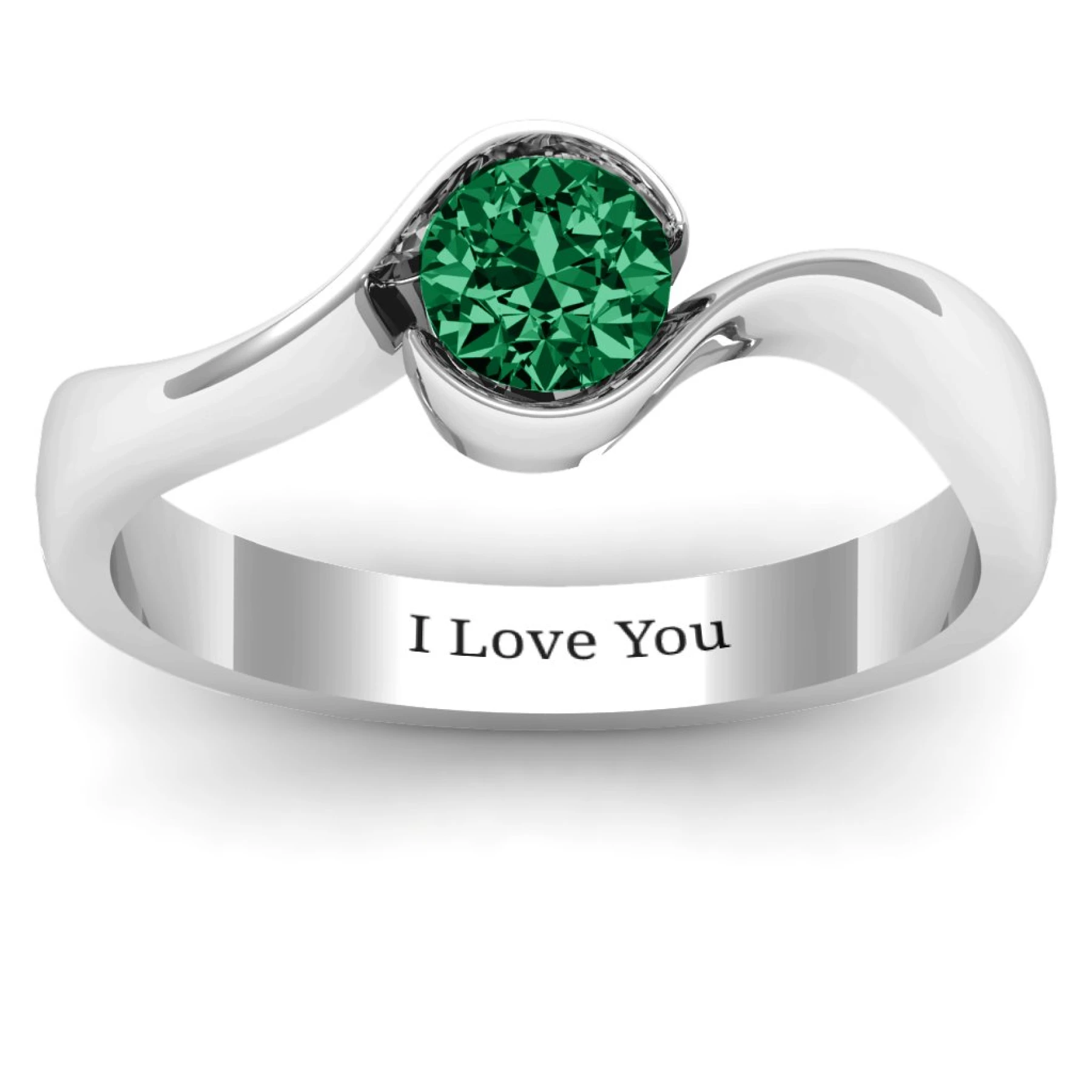 Fancy Solitaire Swirl Ring - view 1