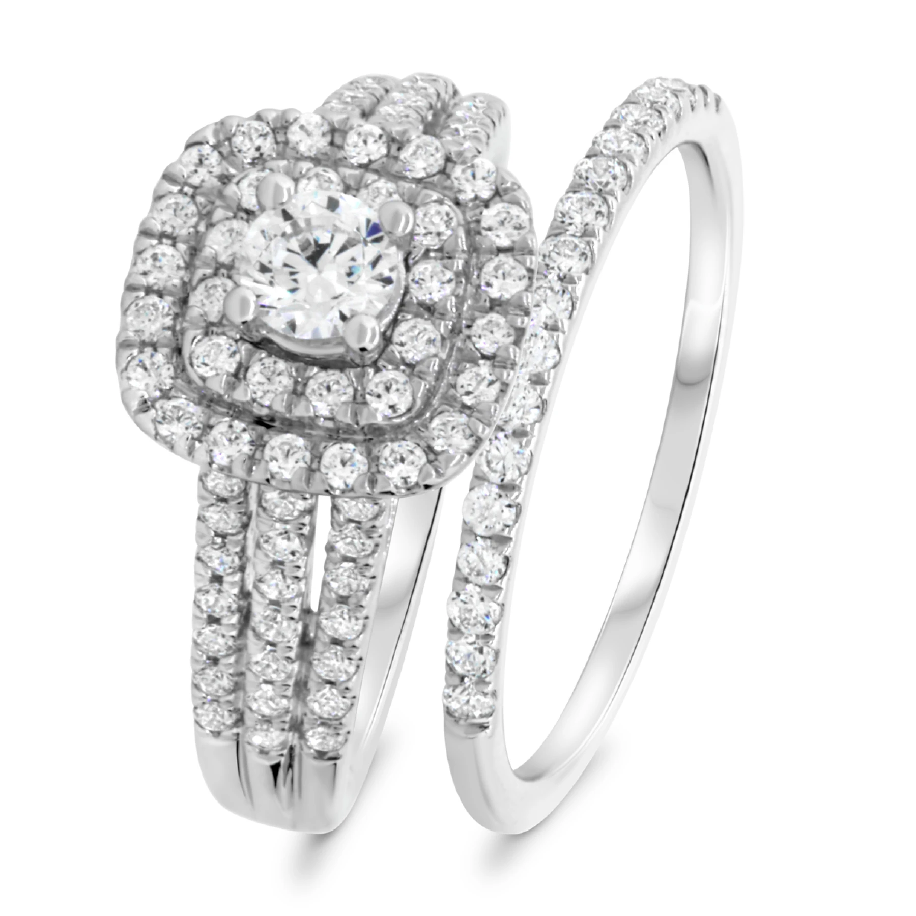 Julie 1 1/7 Carat T.W. Diamond Cushion Solitaire Bridal Set - view 1