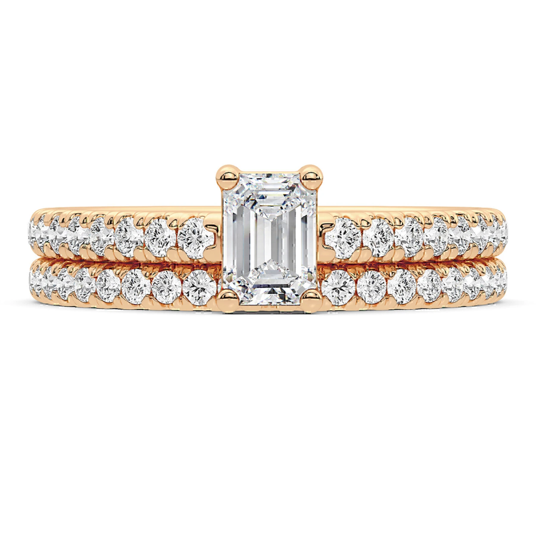 Zaila 2 ct tw. Diamond Emerald Solitaire Bridal Set