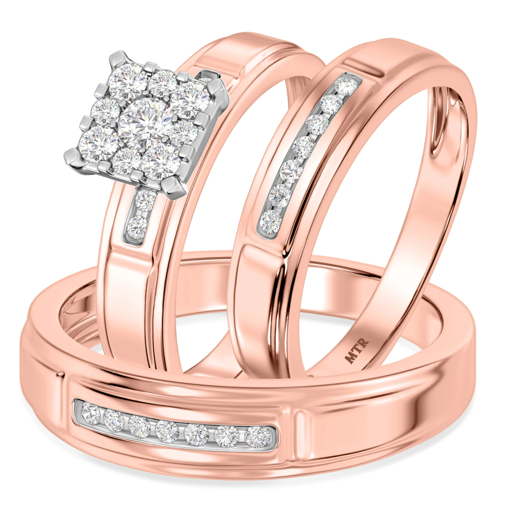 Boundless 1/2 ct tw. Diamond Princess Cluster Trio Set - view 1