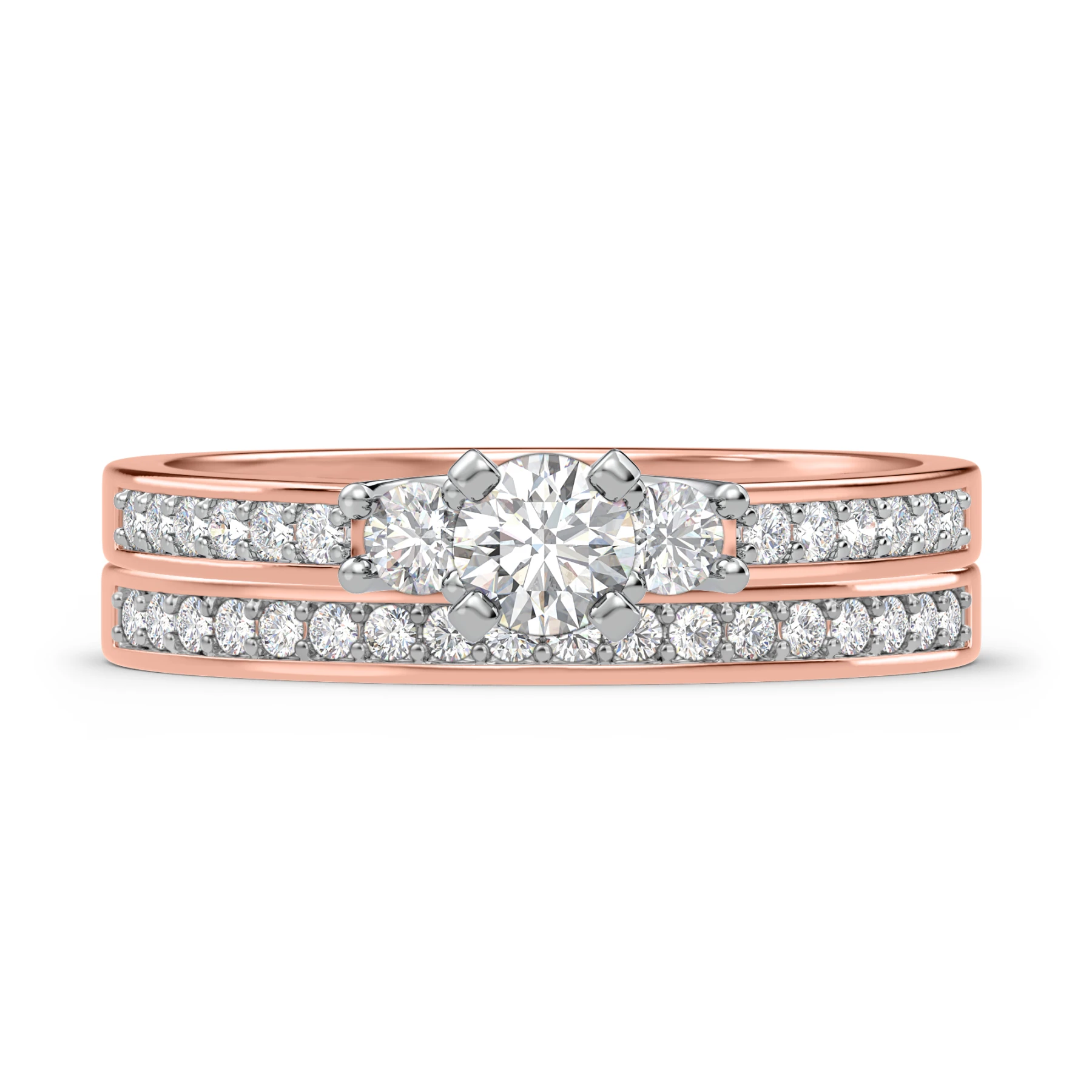 Marline 3/4 ct tw. Lab Grown Diamond Round Solitaire Bridal Set - view 1