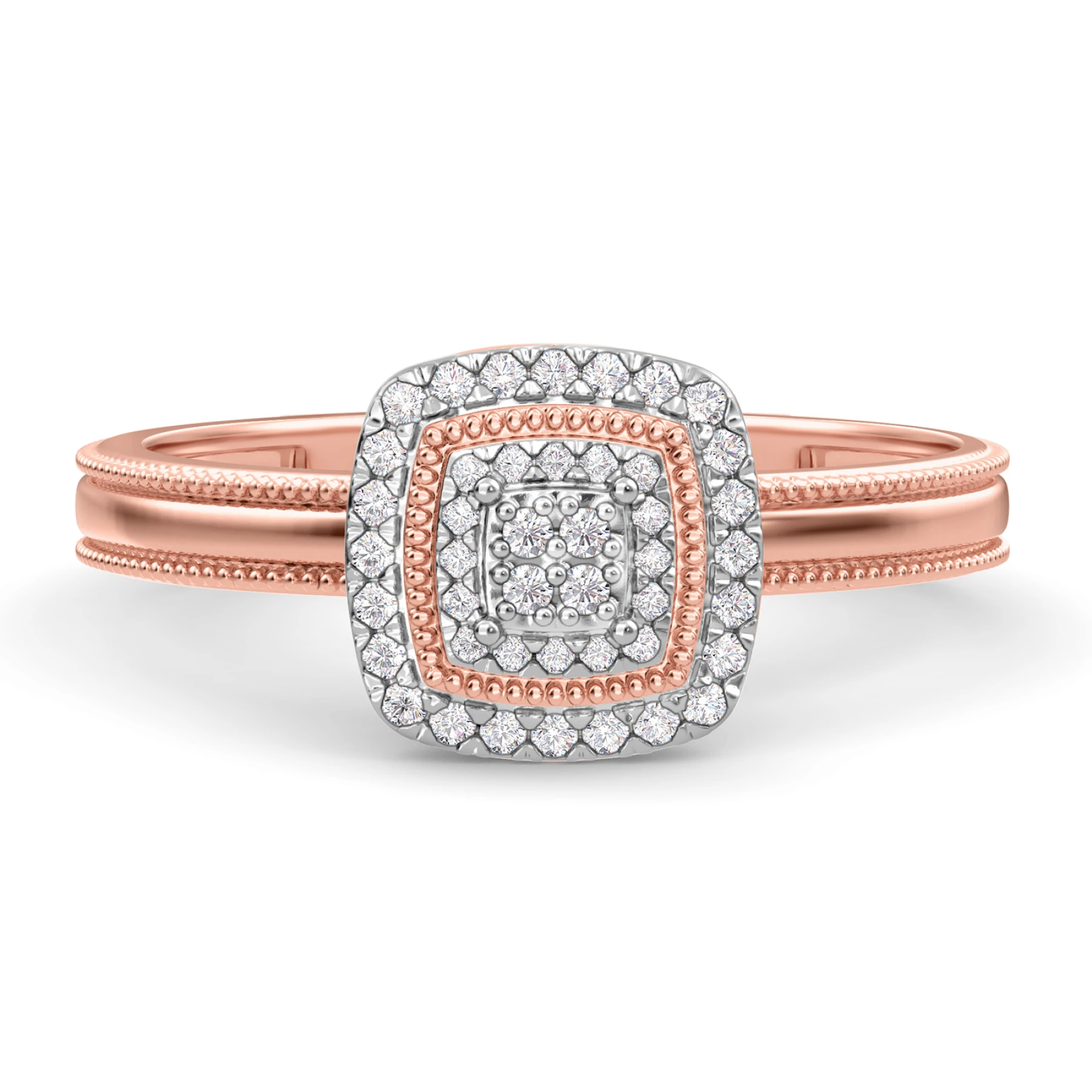 Hansel 1/7 ct tw. Cushion Cluster Engagement Ring