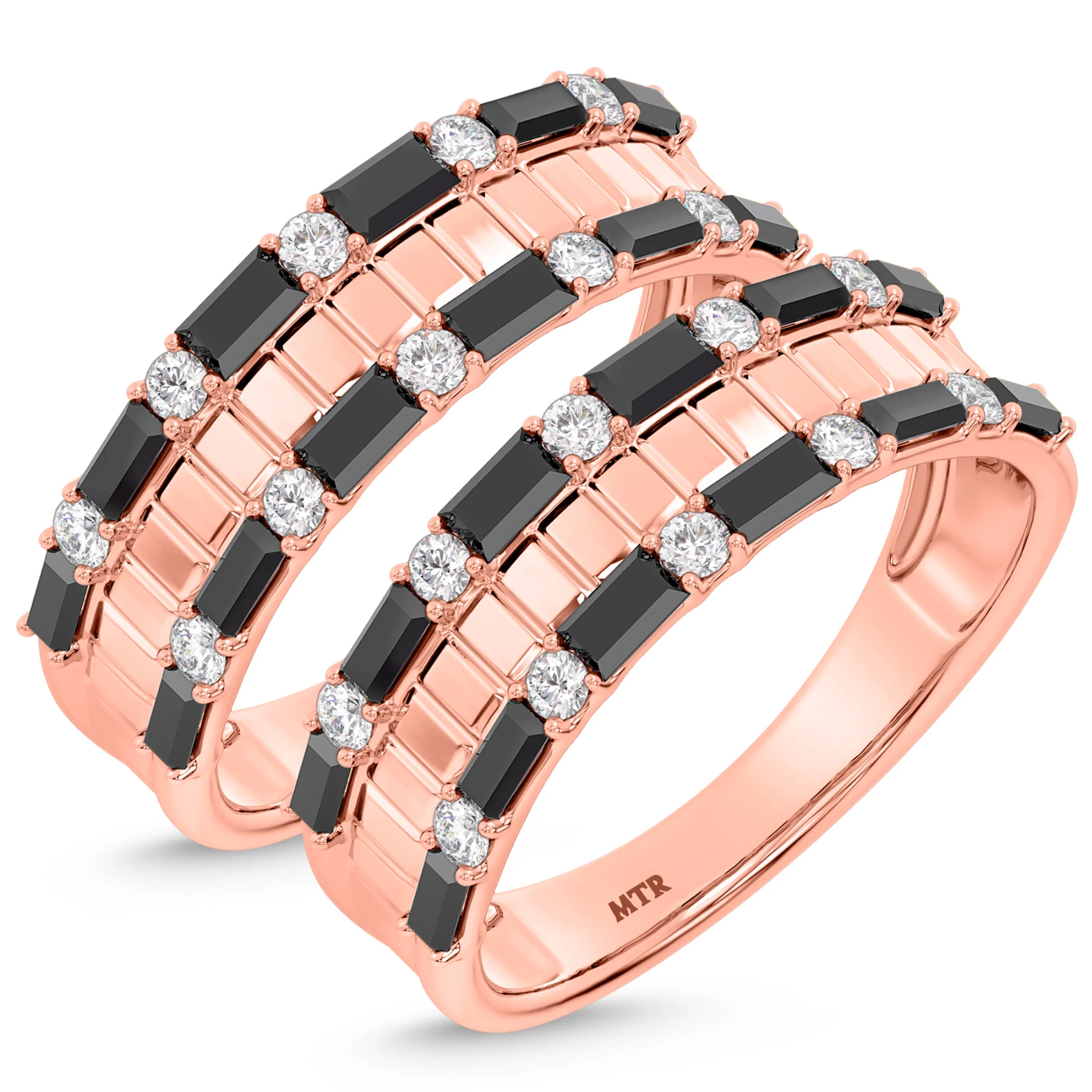 Zilvi 1 3/4 ct tw. Black Diamond Same Sex Mens Band Set