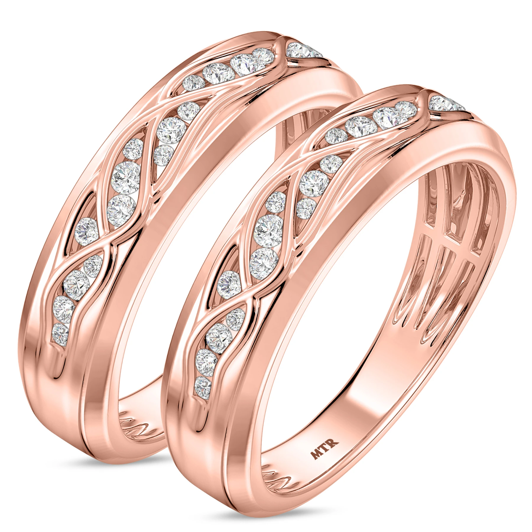 Elara 1/2 ct tw. Lab Grown Diamond Same Sex Mens Band Set