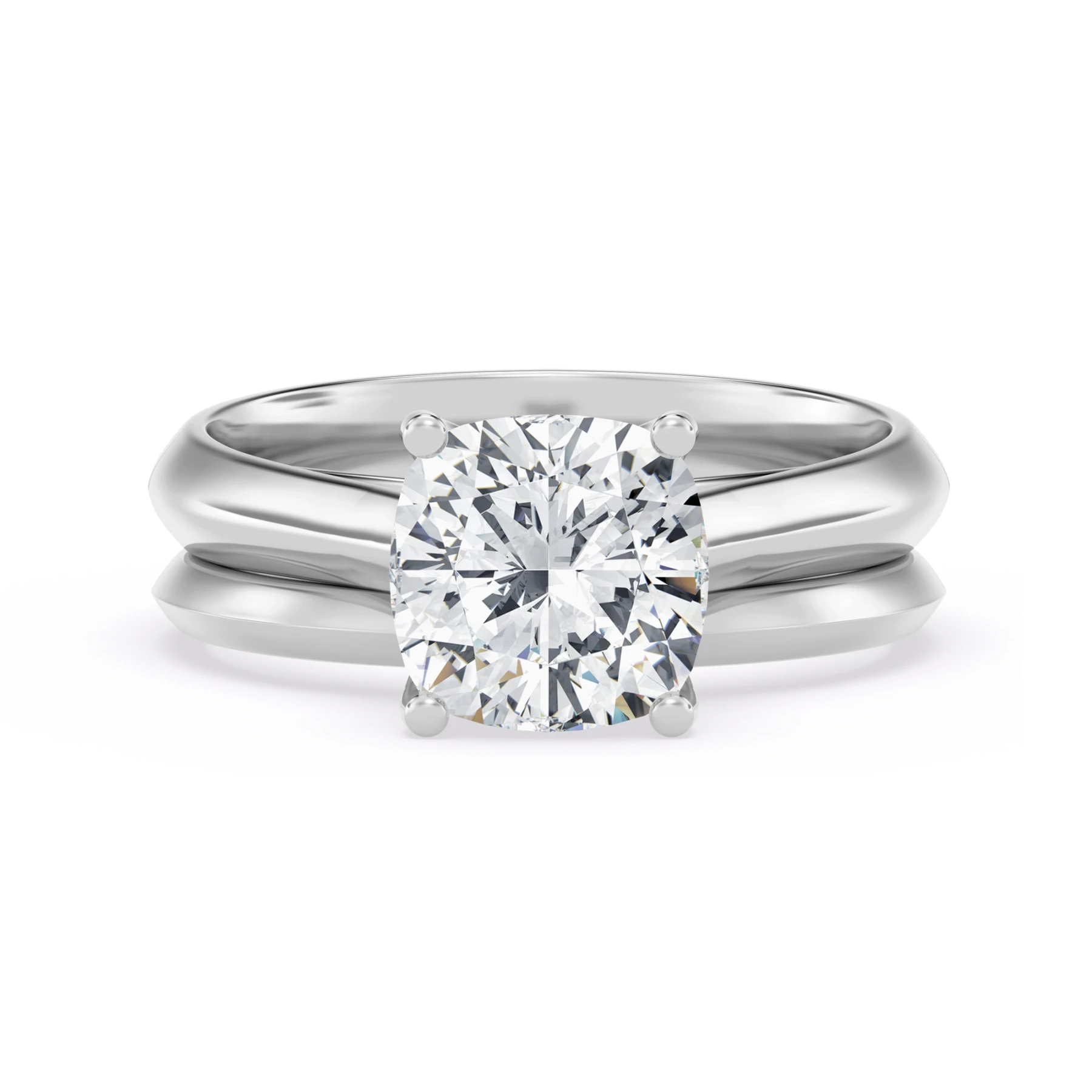 Jena 2 ct tw. Lab Grown Diamond Cushion Solitaire Bridal Set Vermeil
