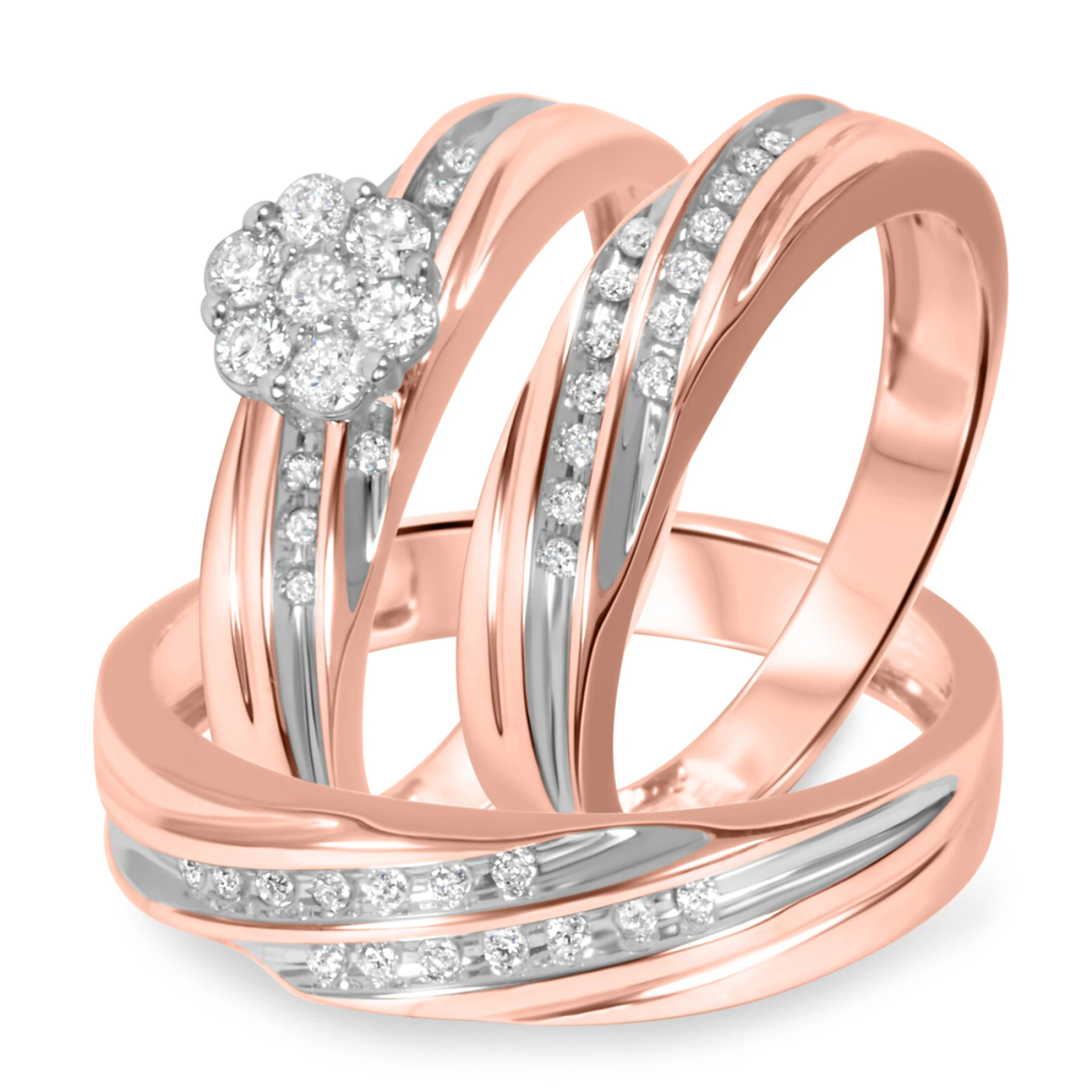 Adalyn 3/8 ct tw. Diamond Round Cluster Trio Set - view 1