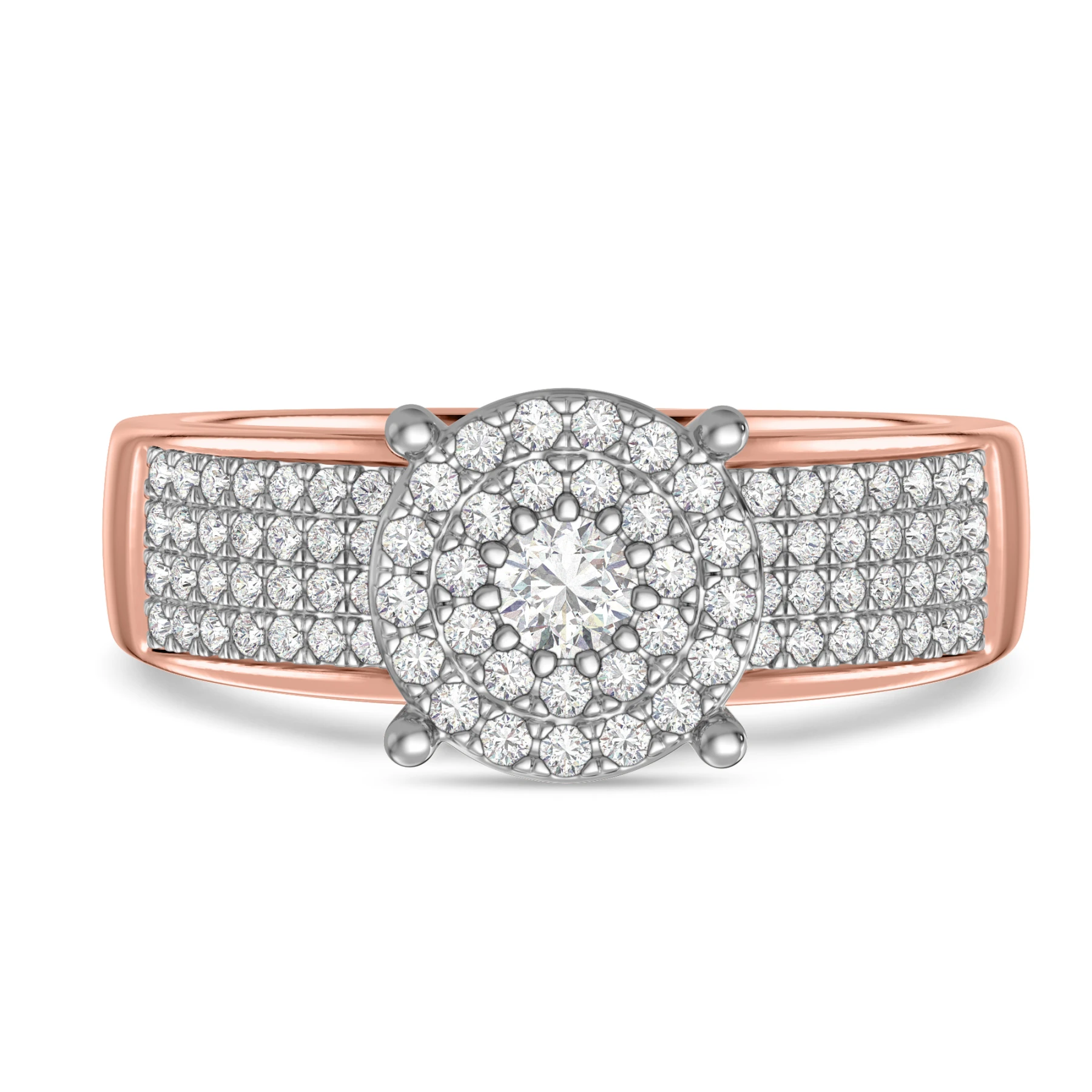 Collins 1/2 ct tw. Diamond Round Cluster Engagement Ring - view 1