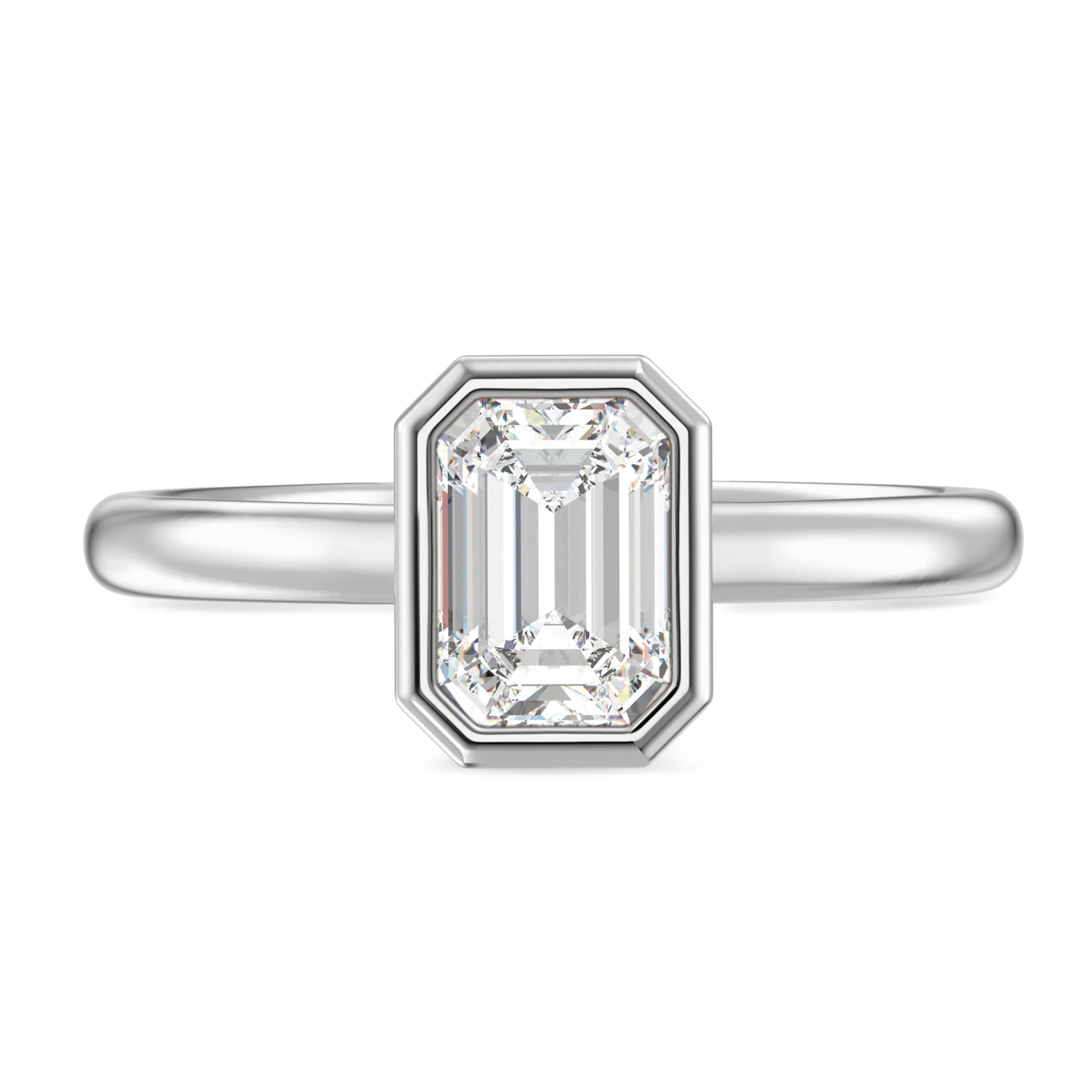 Niu 1 ct tw. Lab Grown Diamond Emerald Solitaire Engagement Ring Vermeil