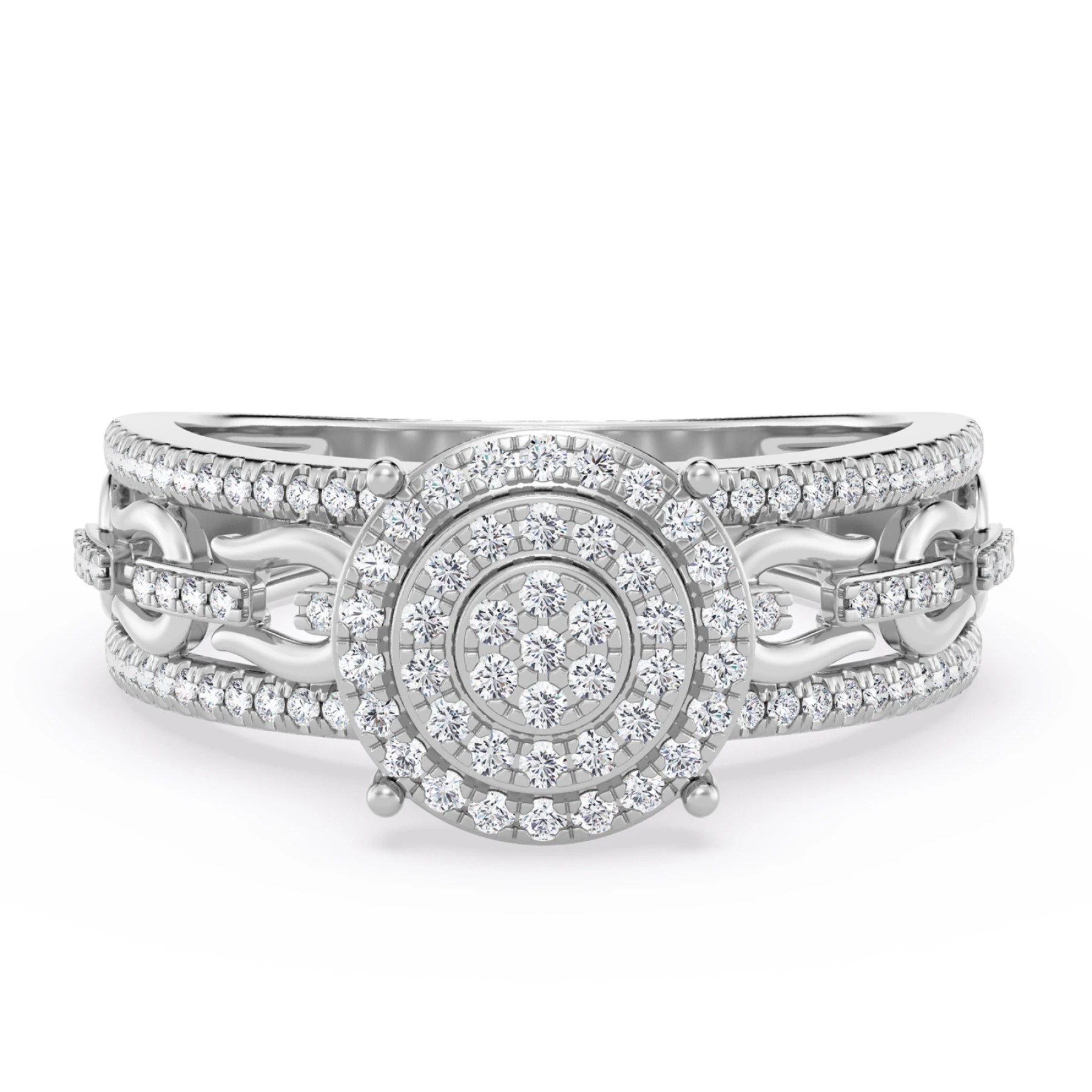 Hartwin 3/8 ct tw. Round Cluster Engagement Ring