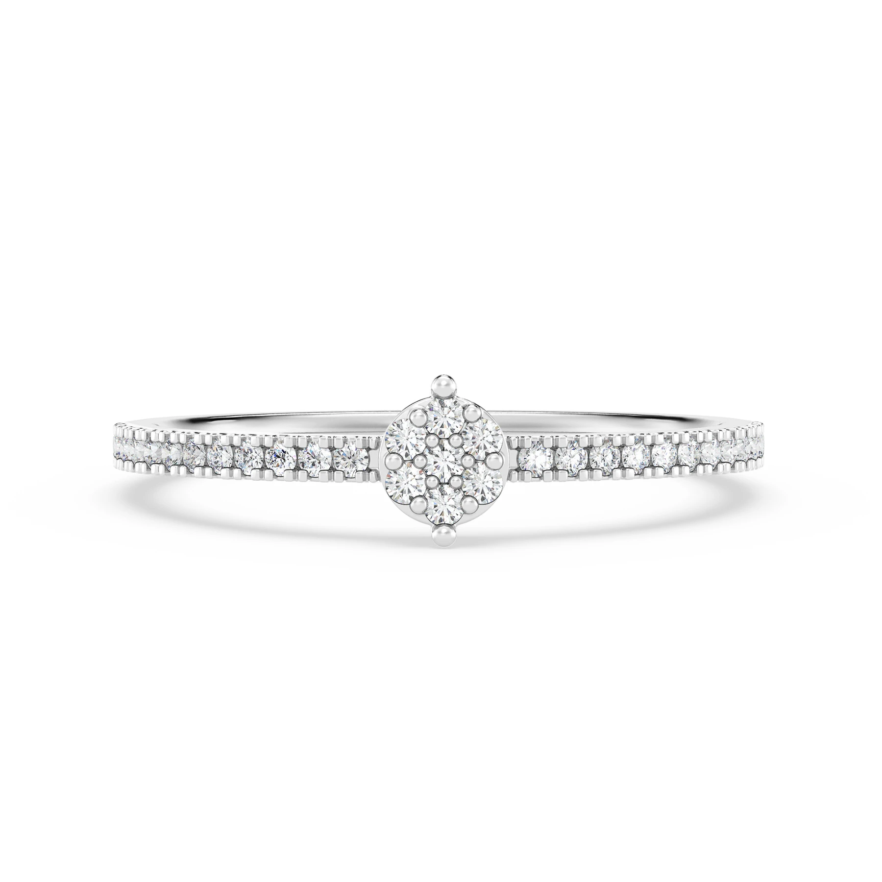 Berk 1/10 ct tw. Lab Grown Diamond Round Cluster Engagement Ring - view 1