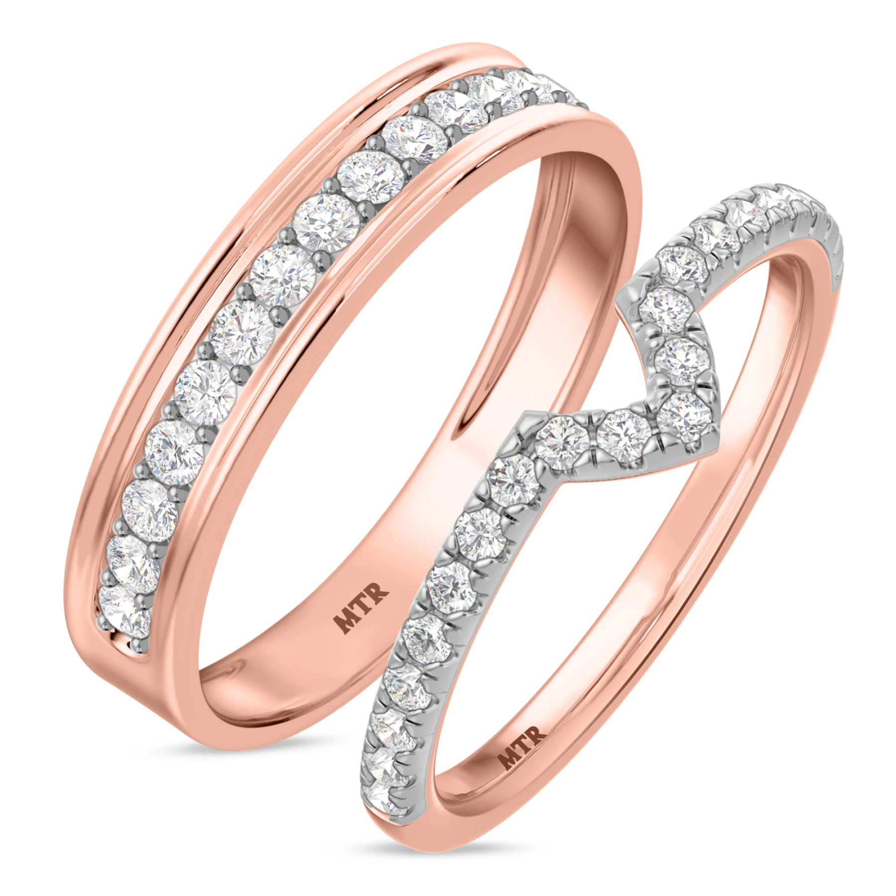 Adeola 3/4 ct tw. Lab Grown Diamond Wedding Band Set - view 1