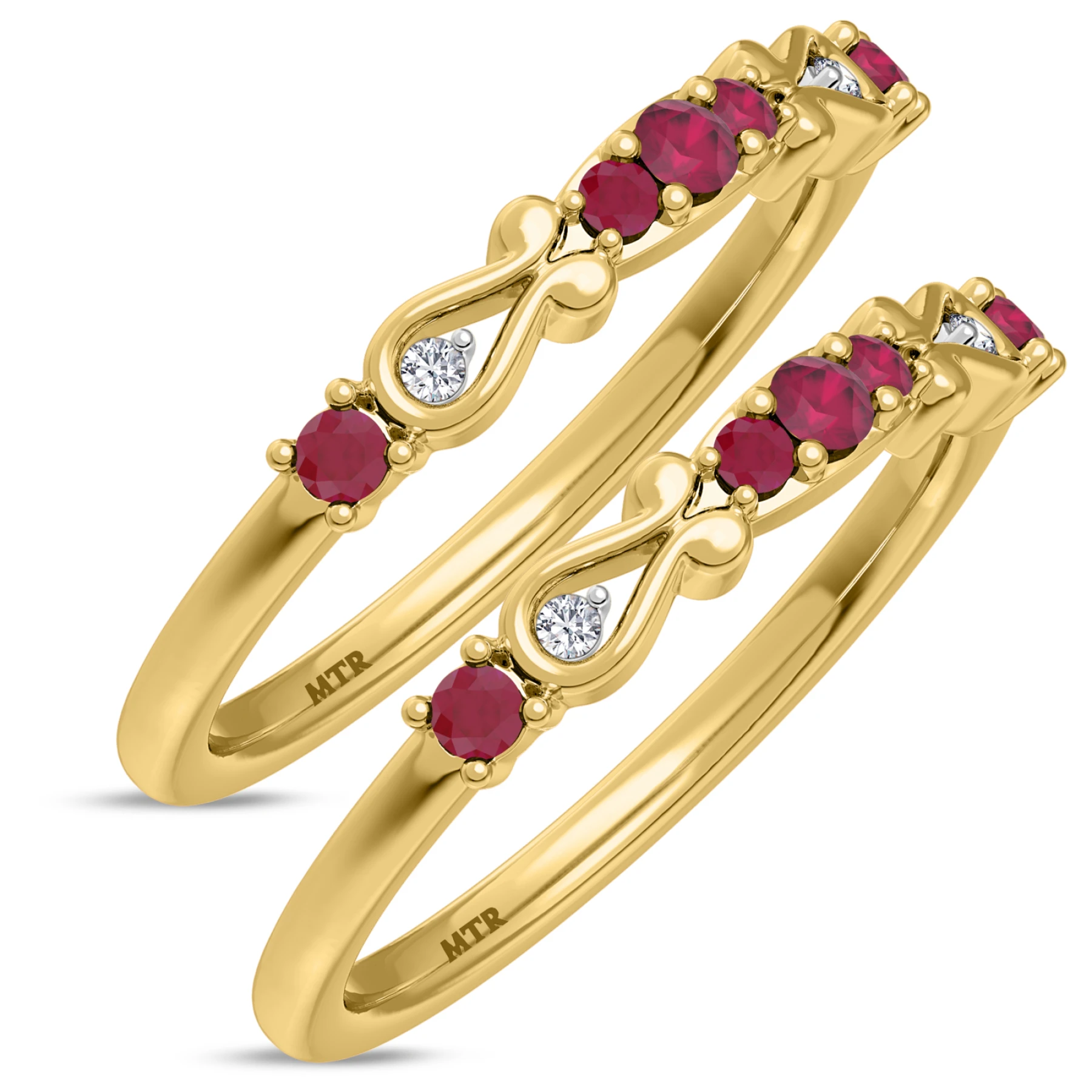 Garland 1/3 CT. T.W. Ruby and Diamond Same Sex Ladies Band Set - view 1