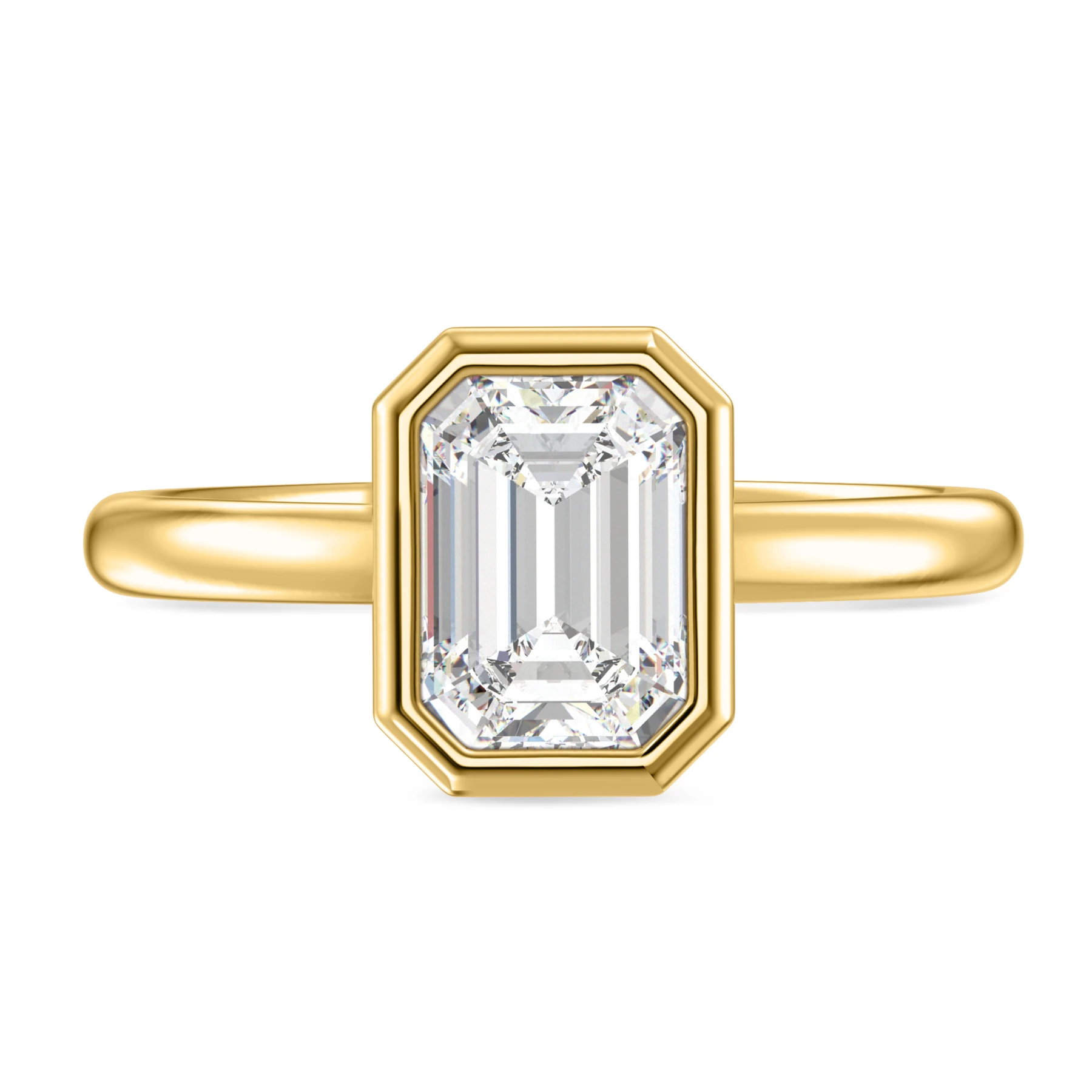 Niu 2 ct tw. Lab Grown Diamond Emerald Solitaire Engagement Ring