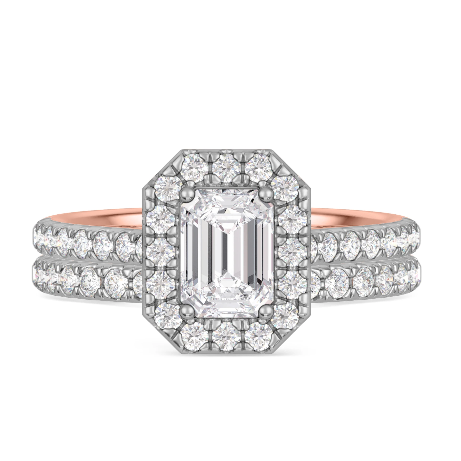 Adeola 1 3/4 ct tw. Lab Grown Diamond Emerald Solitaire Bridal Set