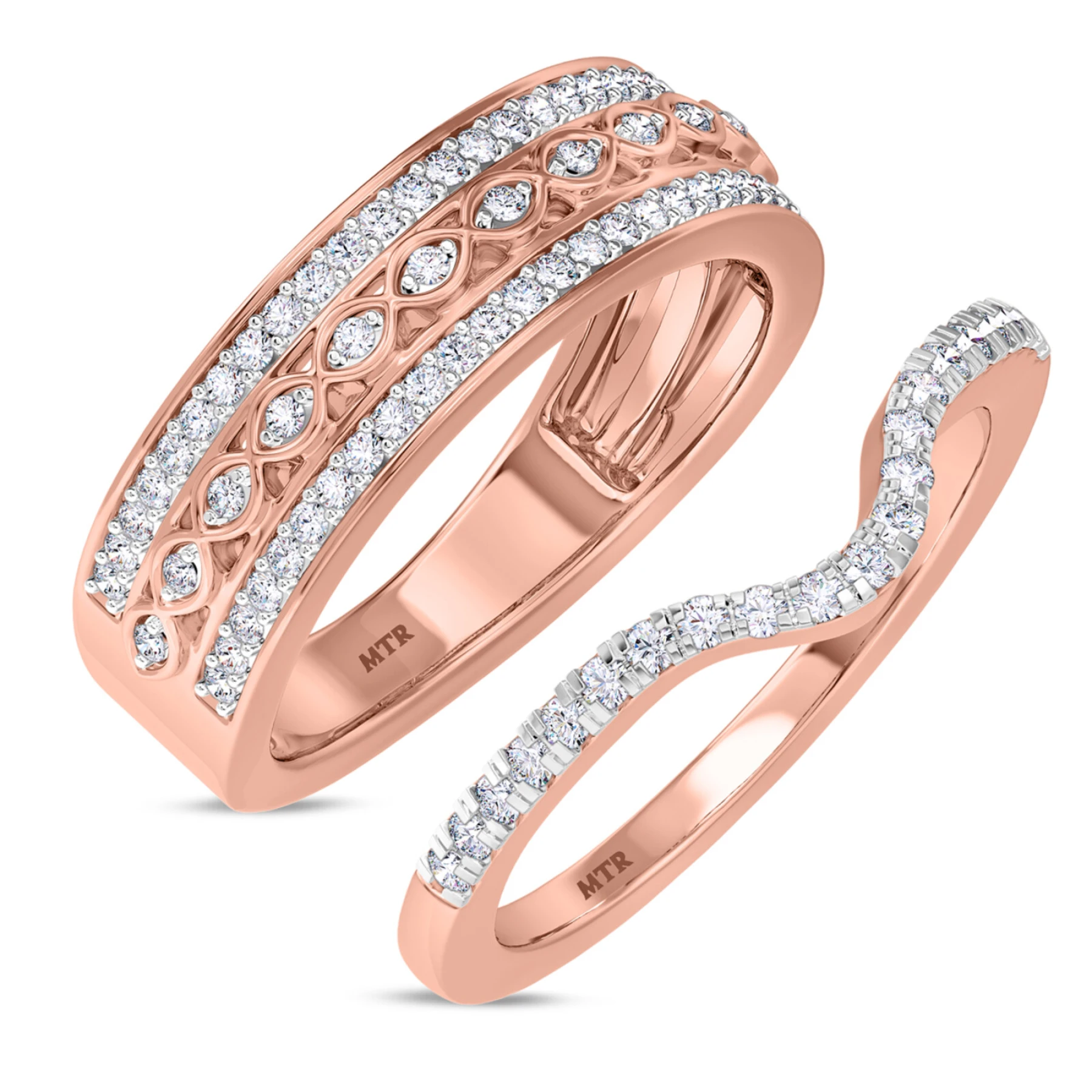 Pembe 1/2 ct tw. Diamond Wedding Band Set - view 1