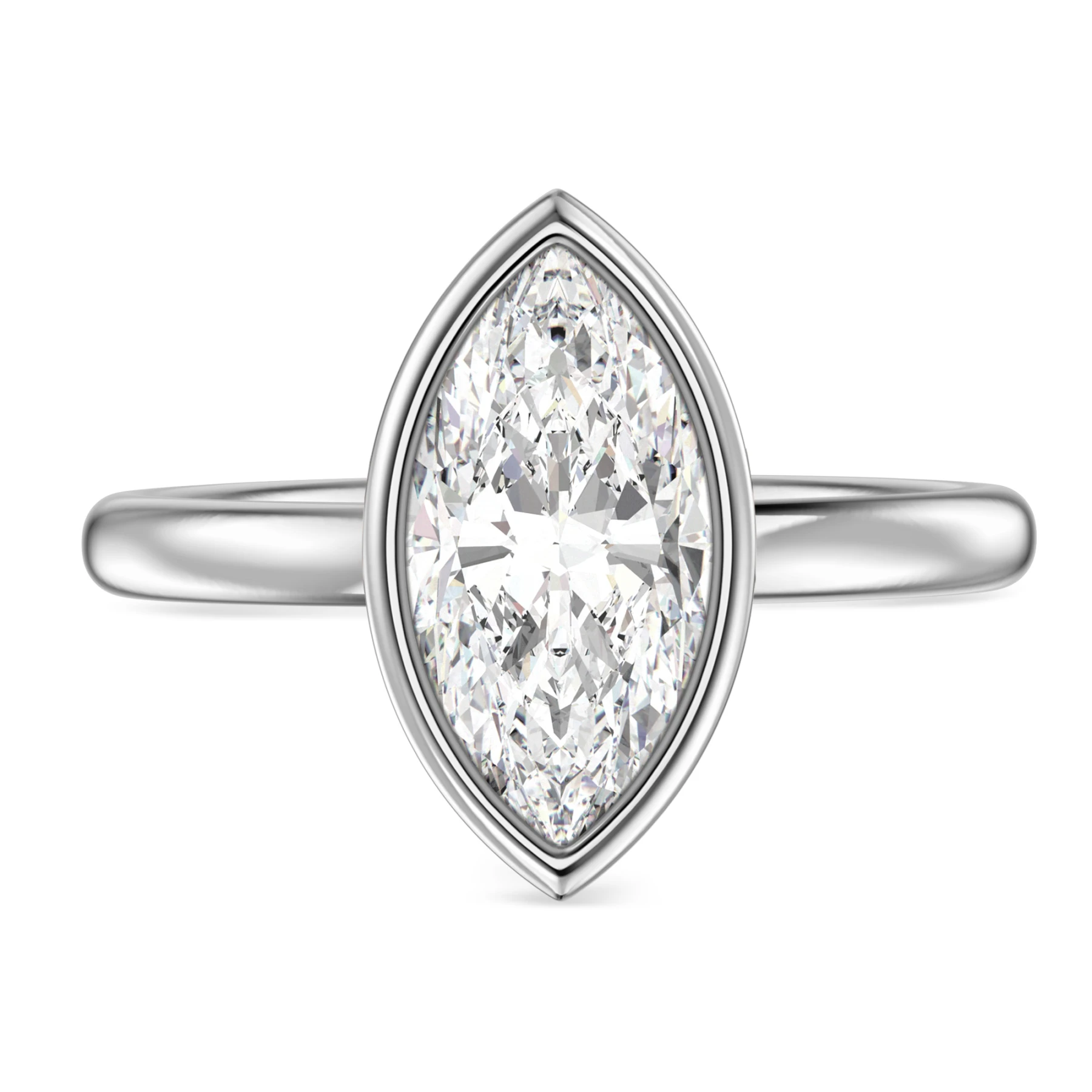 Niu 3 ct tw. Lab Grown Diamond Marquise Solitaire Engagement Ring Vermeil