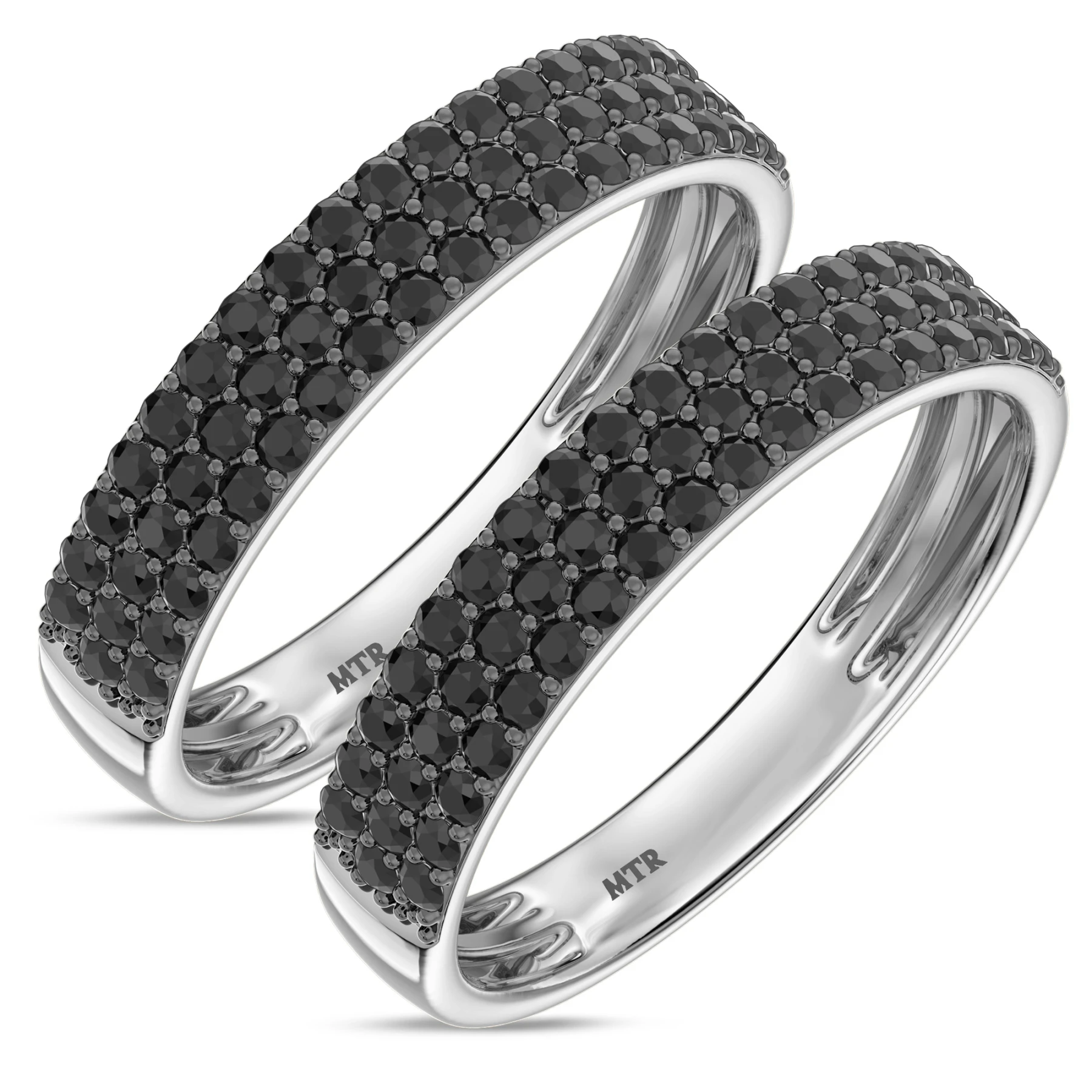 Melda 1 2/3 ct tw. Black Diamond Same Sex Mens Band Set