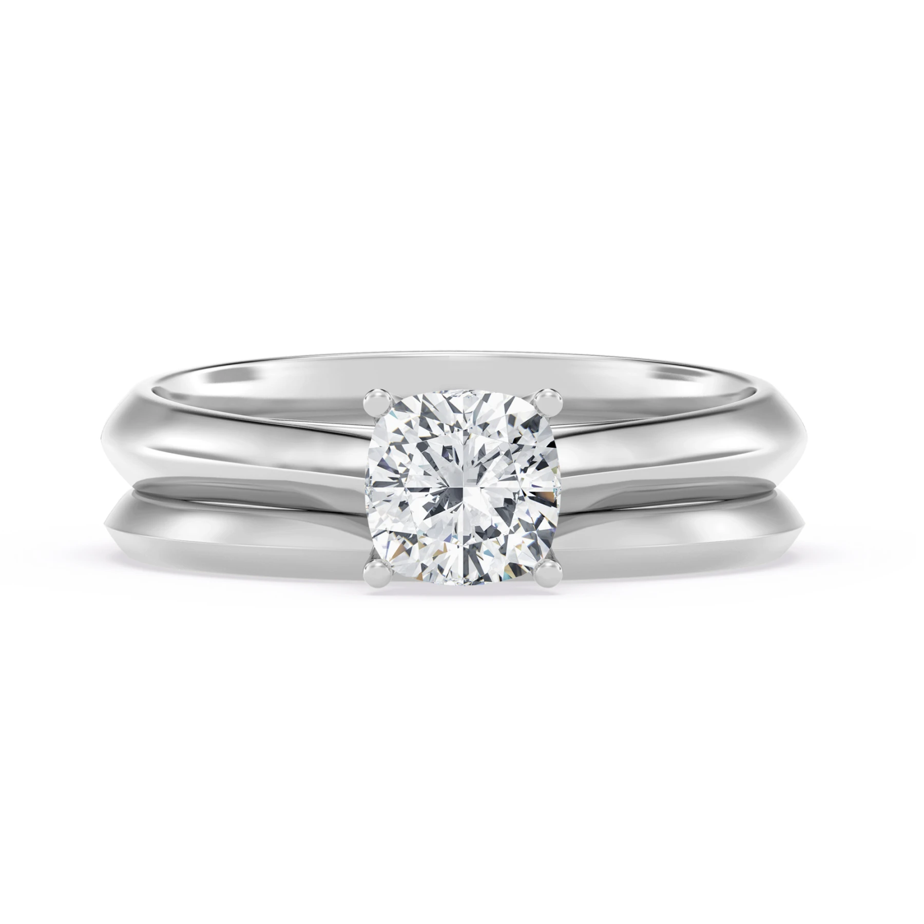 Jena 3/4 ct tw. Lab Grown Diamond Cushion Solitaire Bridal Set Vermeil