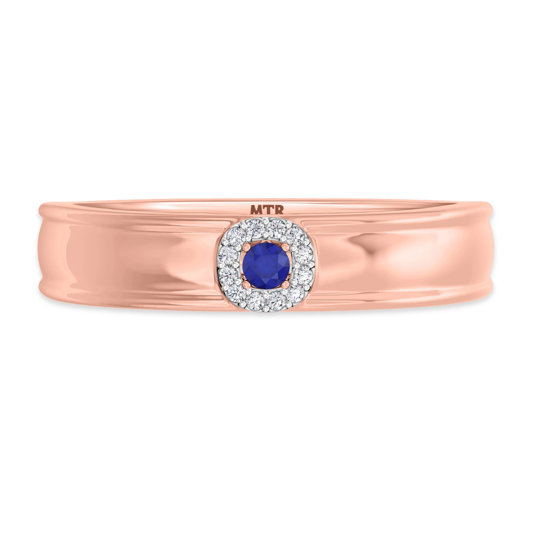 Delphine 1/5 Carat T.W. Sapphire and Diamond Mens Wedding Band - view 1