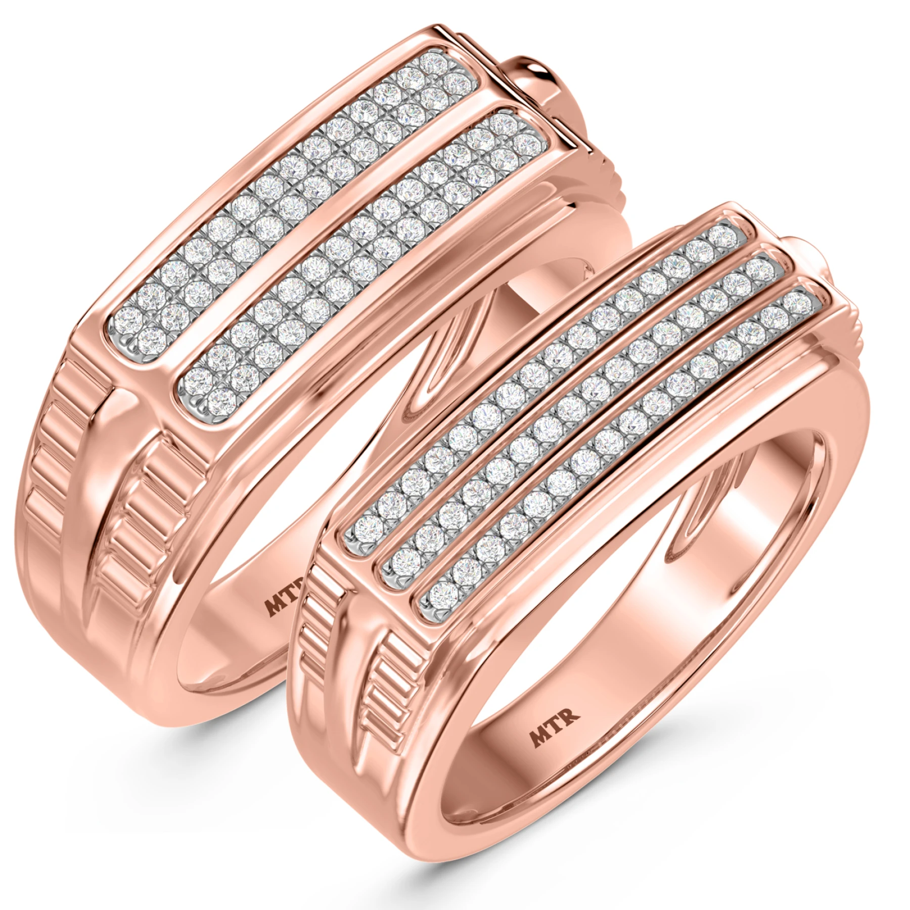 Beau 3/8 ct tw. Diamond Wedding Band Set - view 1
