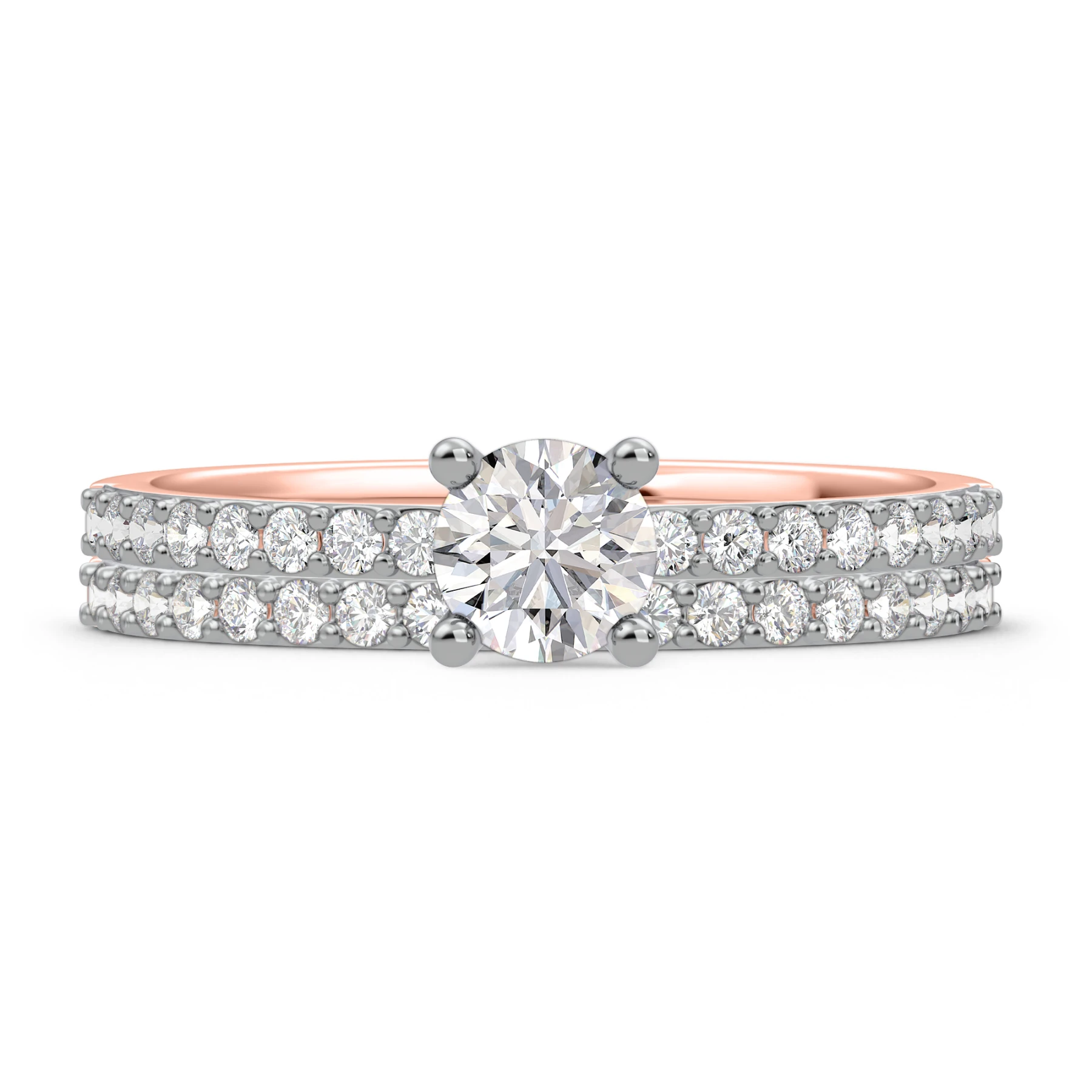 Keanu 1 Carat T.W. Diamond Round Solitaire Bridal Set - view 1