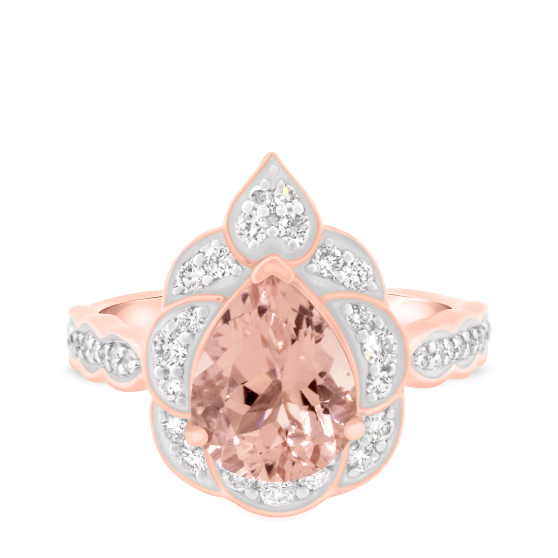 Petal 2 1/5 CT. T.W. Morganite and diamond Engagement Ring