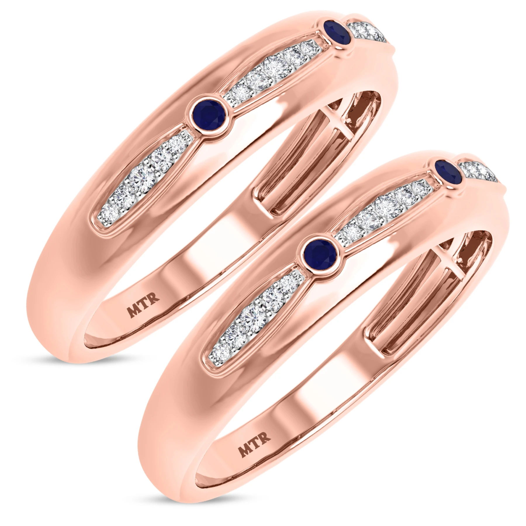 Ixora 1/7 Carat T.W. and Diamond Matching Wedding Band Set