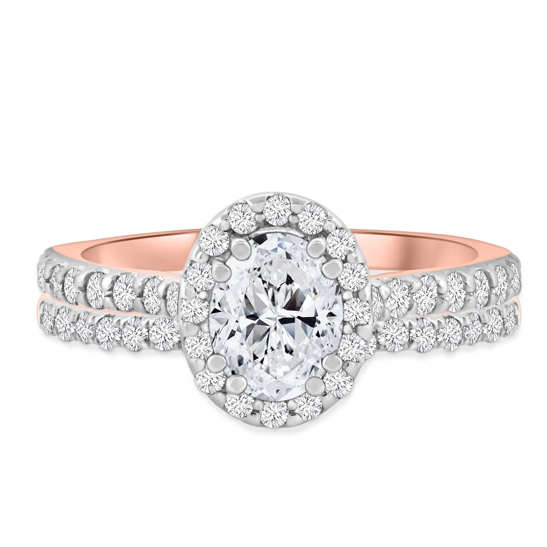 Soban 1 1/2 Carat T.W. Diamond Oval Solitaire Bridal Set - view 1