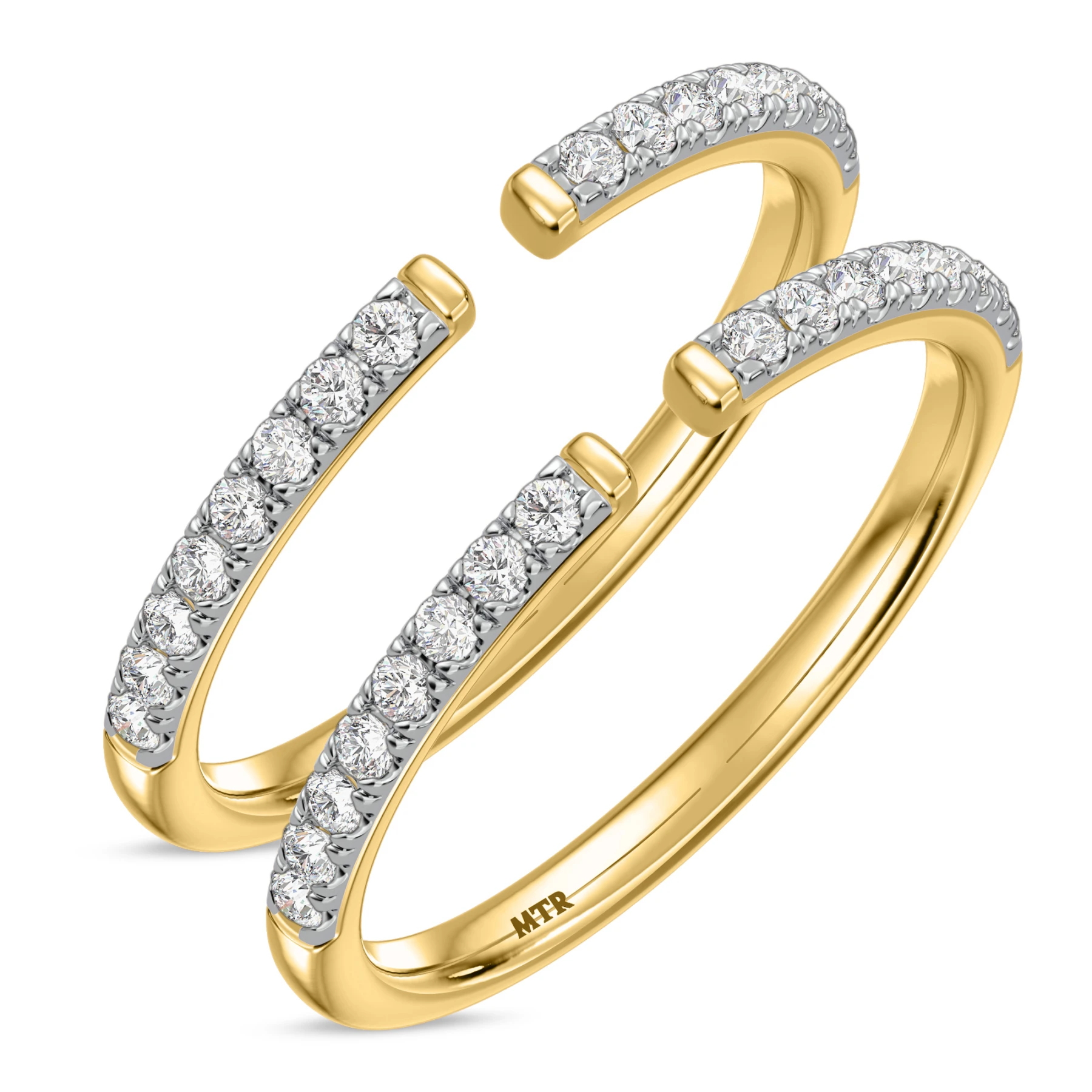 Niu 3/8 ct tw. Lab Grown Diamond Same Sex Ladies Band Set