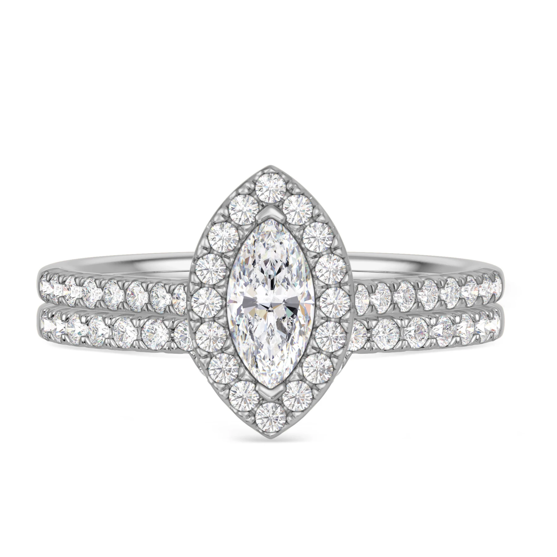 Adeola 1 1/3 ct tw. Lab Grown Diamond Marquise Solitaire Bridal Set Vermeil