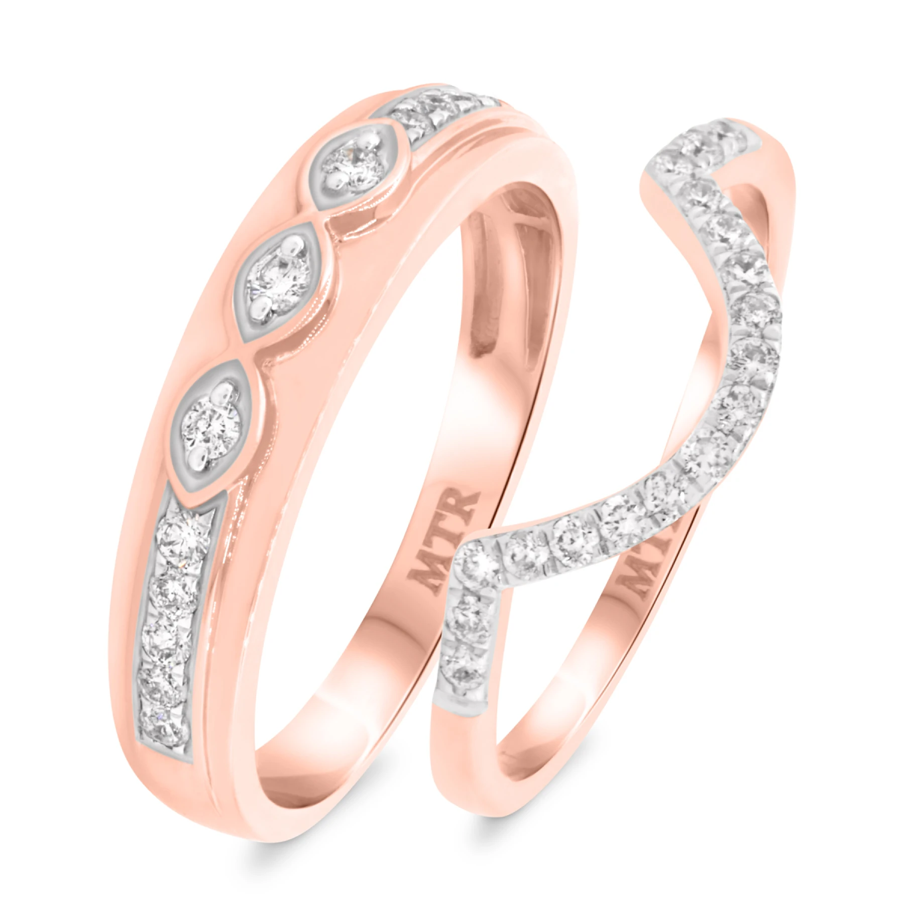 Nea 3/8 ct tw. Diamond Wedding Band Set