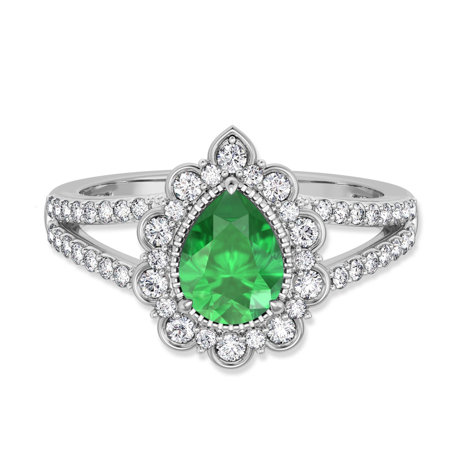 Kana 1 7/8 Carat T.W. and diamond Engagement Ring Vermeil