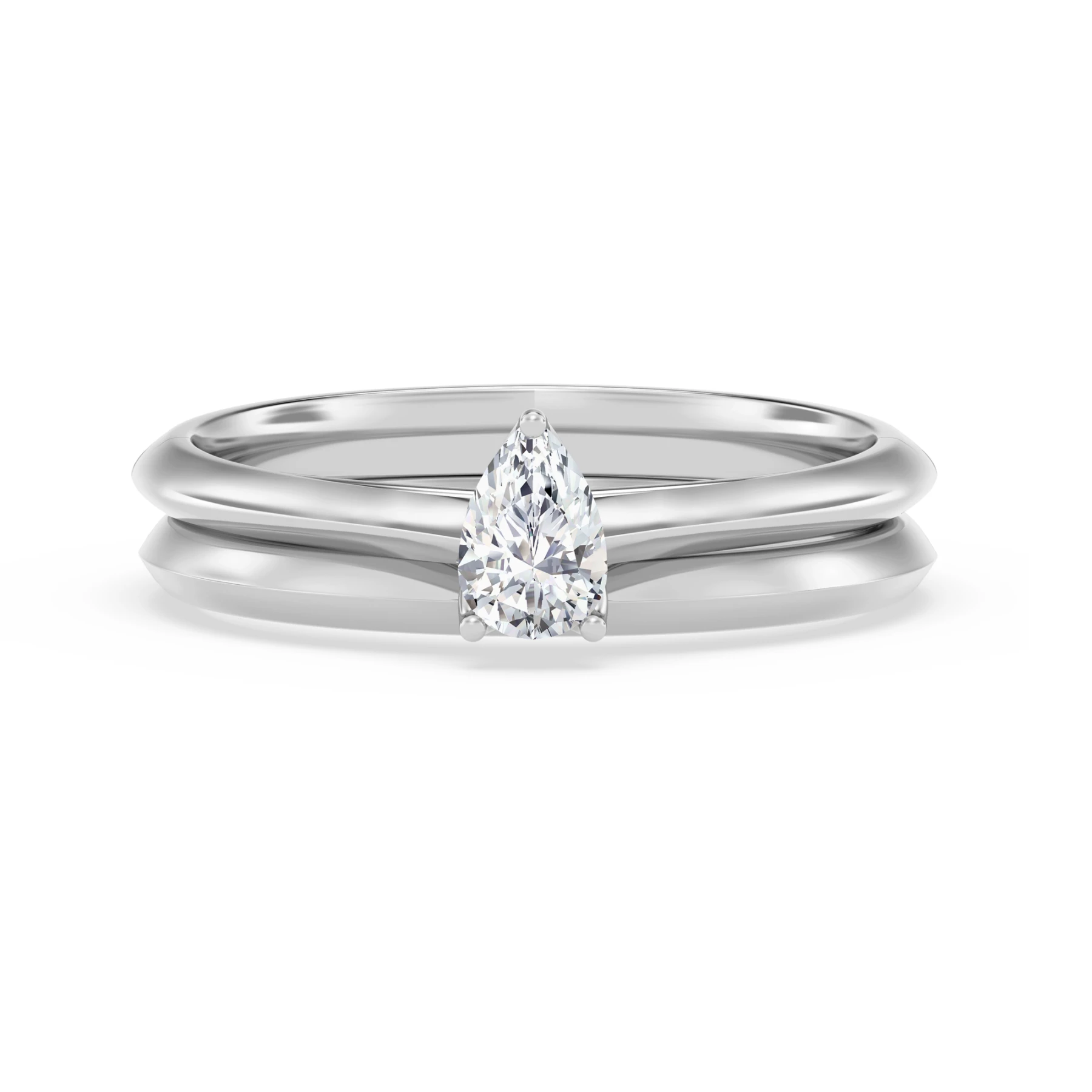 Jena 1/4 ct tw. Lab Grown Diamond Pear Solitaire Bridal Set Vermeil
