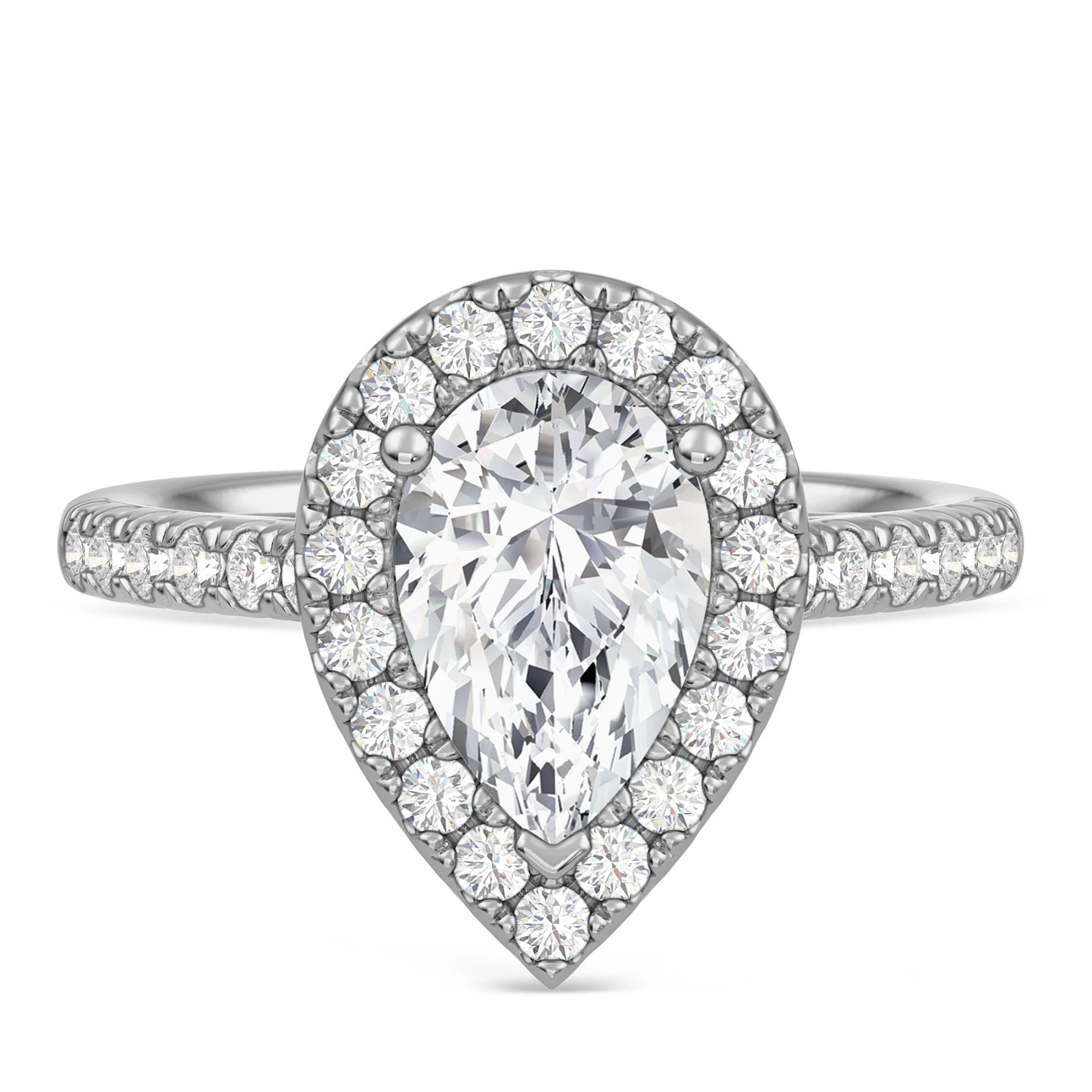 Adeola 2 1/2 ct tw. Lab Grown Diamond Pear Solitaire Engagement Ring Vermeil